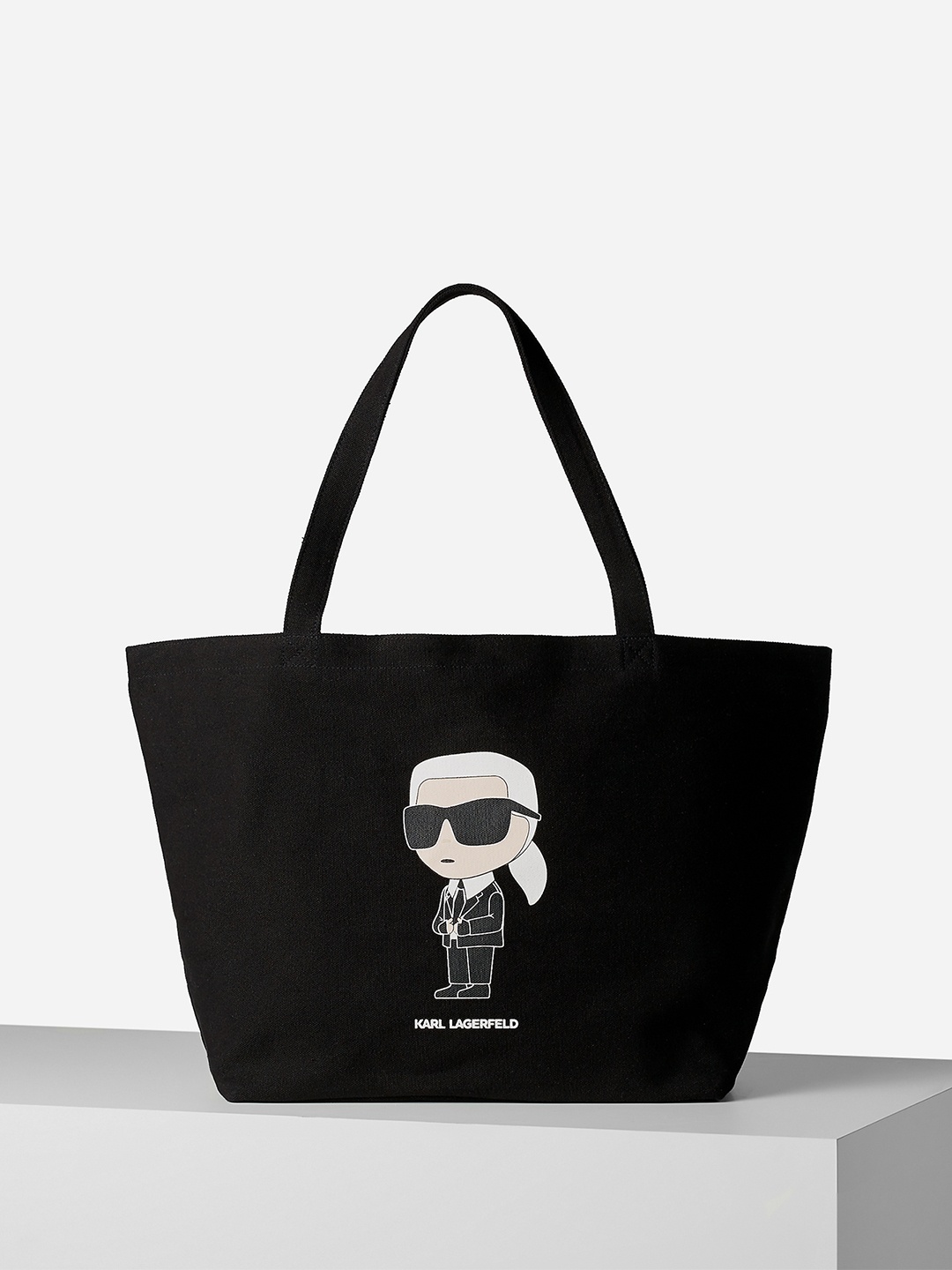 

Karl Lagerfeld Embellished Swagger Satchel with Applique, Black