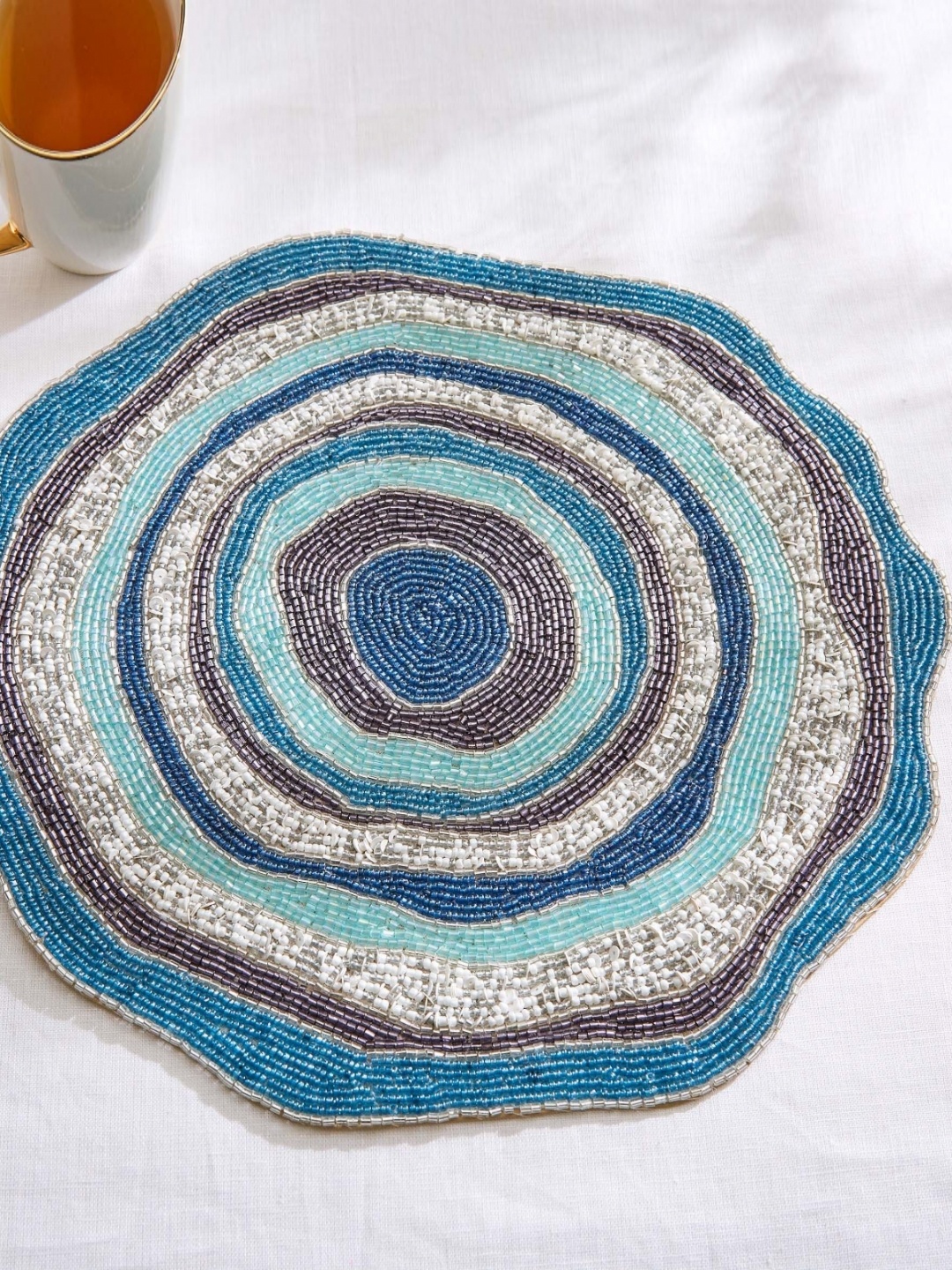 

Home Centre Corsica Moksha Blue Ameba Beaded Placemats