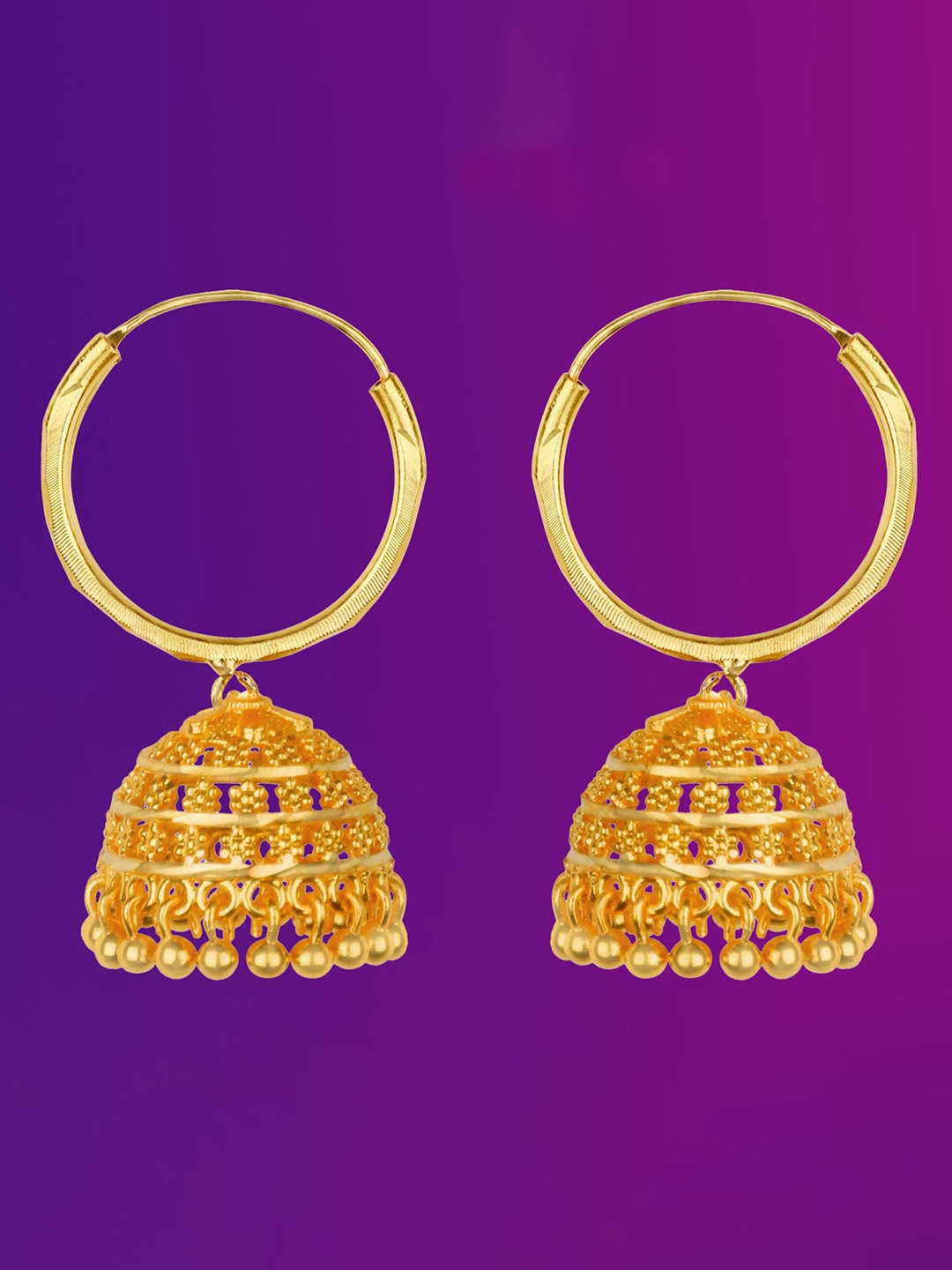 

Lila Gold-Plated Dome Shaped Jhumkas Earrings