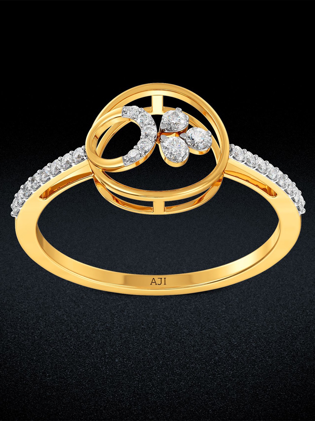 

Joyalukkas 18Kt Diamond Studded Finger Ring, Gold