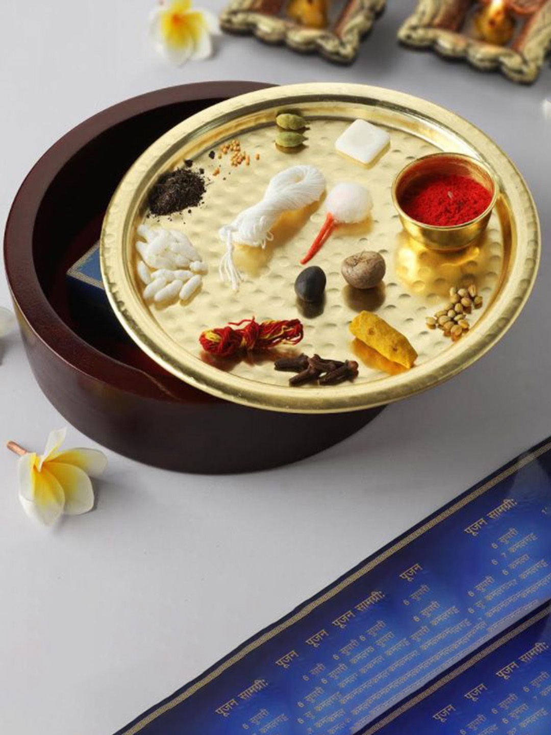 

IGP Pooja Box With Thali & Samagri, Gold