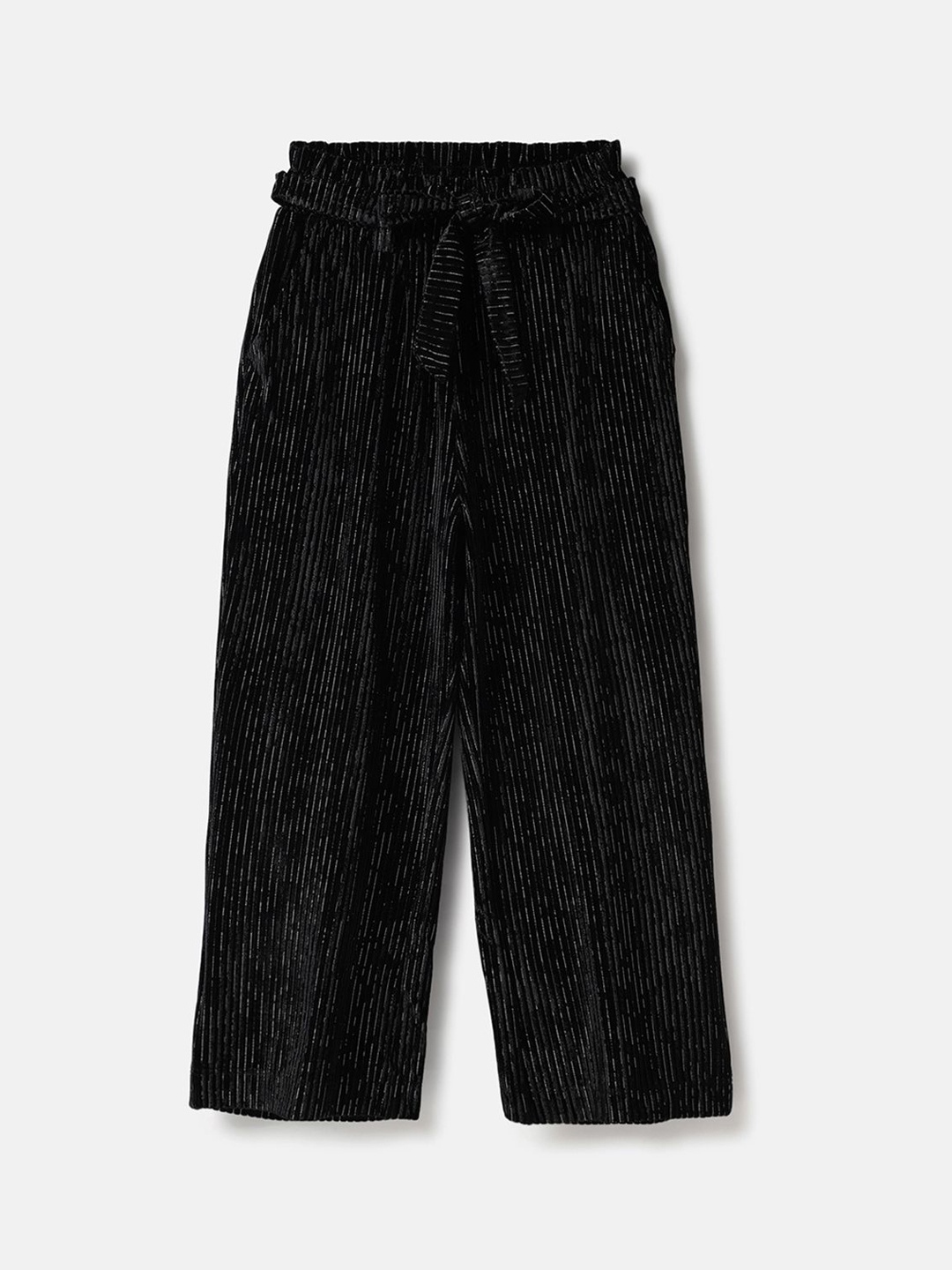

United Colors of Benetton Girls Striped Trousers, Black