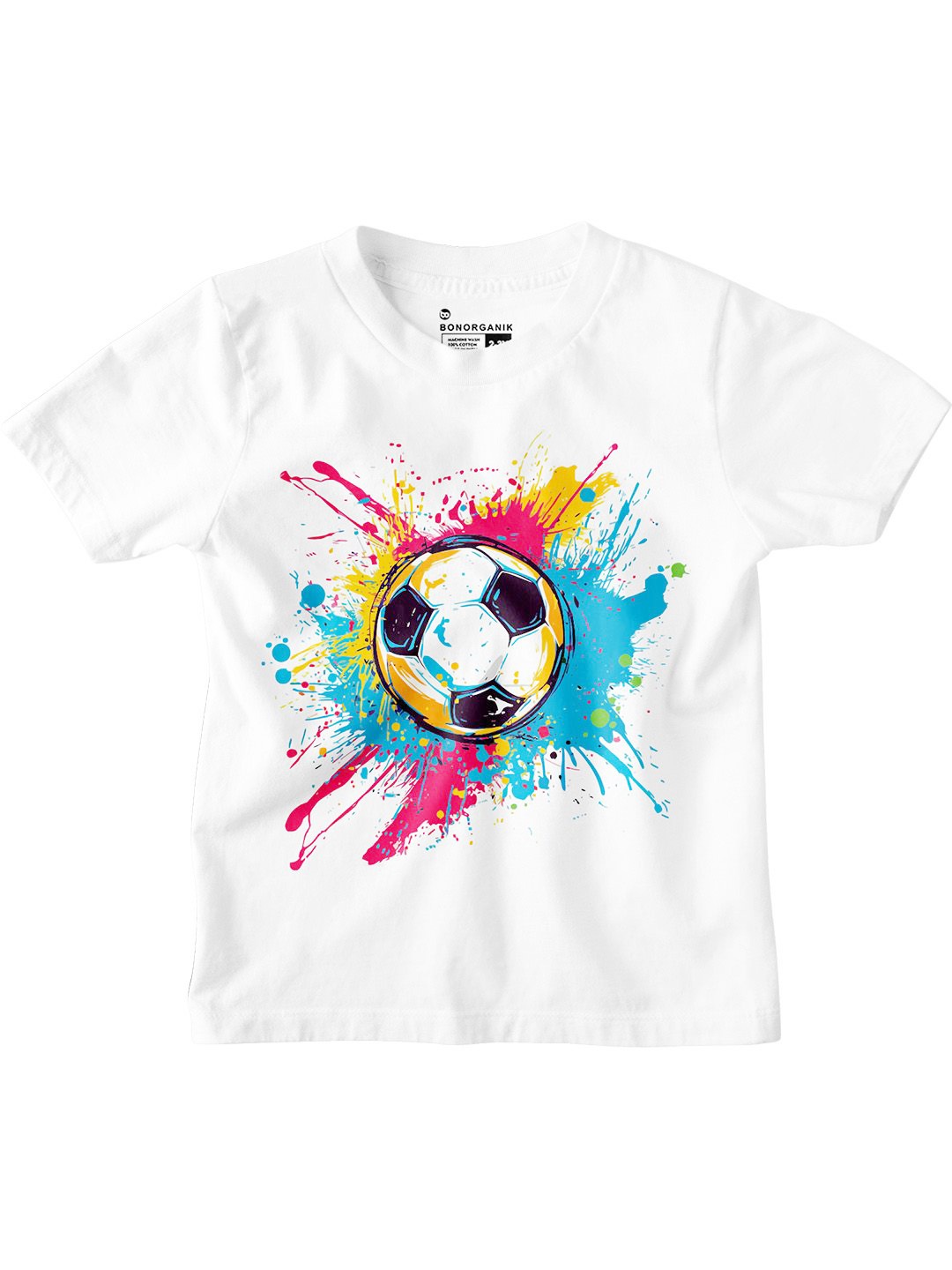 

BonOrganik Boys Cotton Graphic Printed T-shirt, White