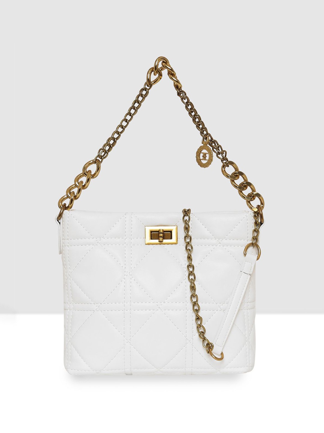 

ESBEDA Women Textured Swagger Sling Bag, White