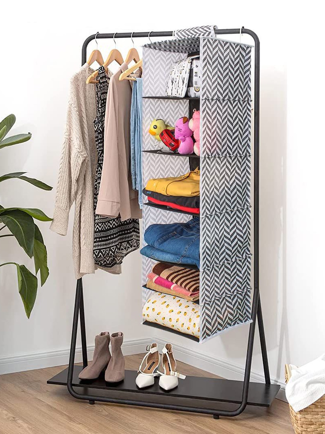 

prettykrafts Black & White 6 Tier Reusable Multi-Utility Organisers