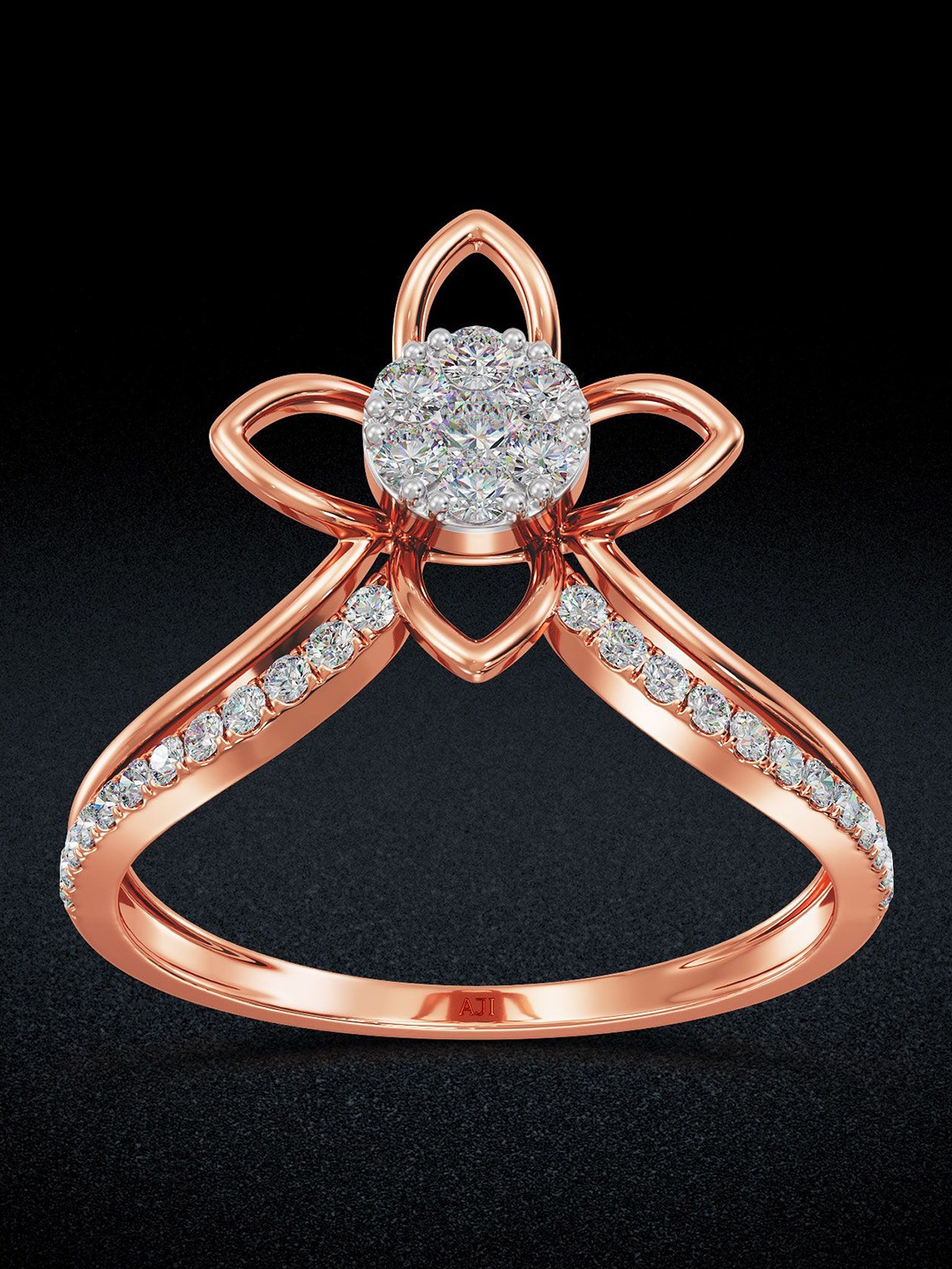 

Joyalukkas Women 18 Kt Finger Ring Diamond, Rose gold