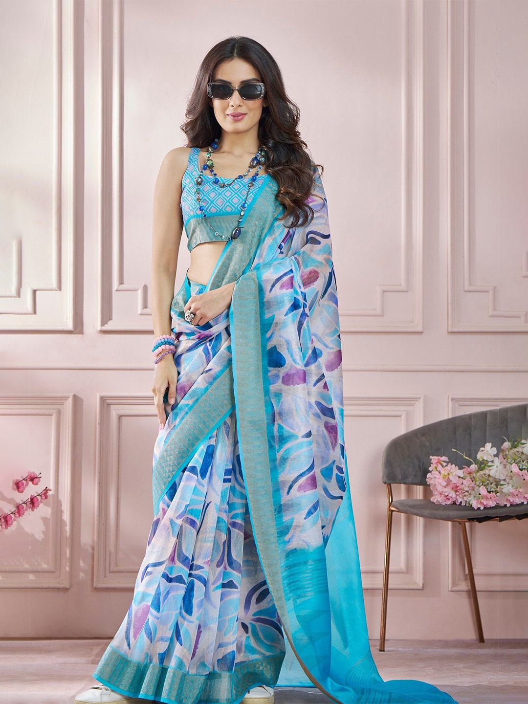

MySilkLove Bandhani Banarasi Saree, Blue