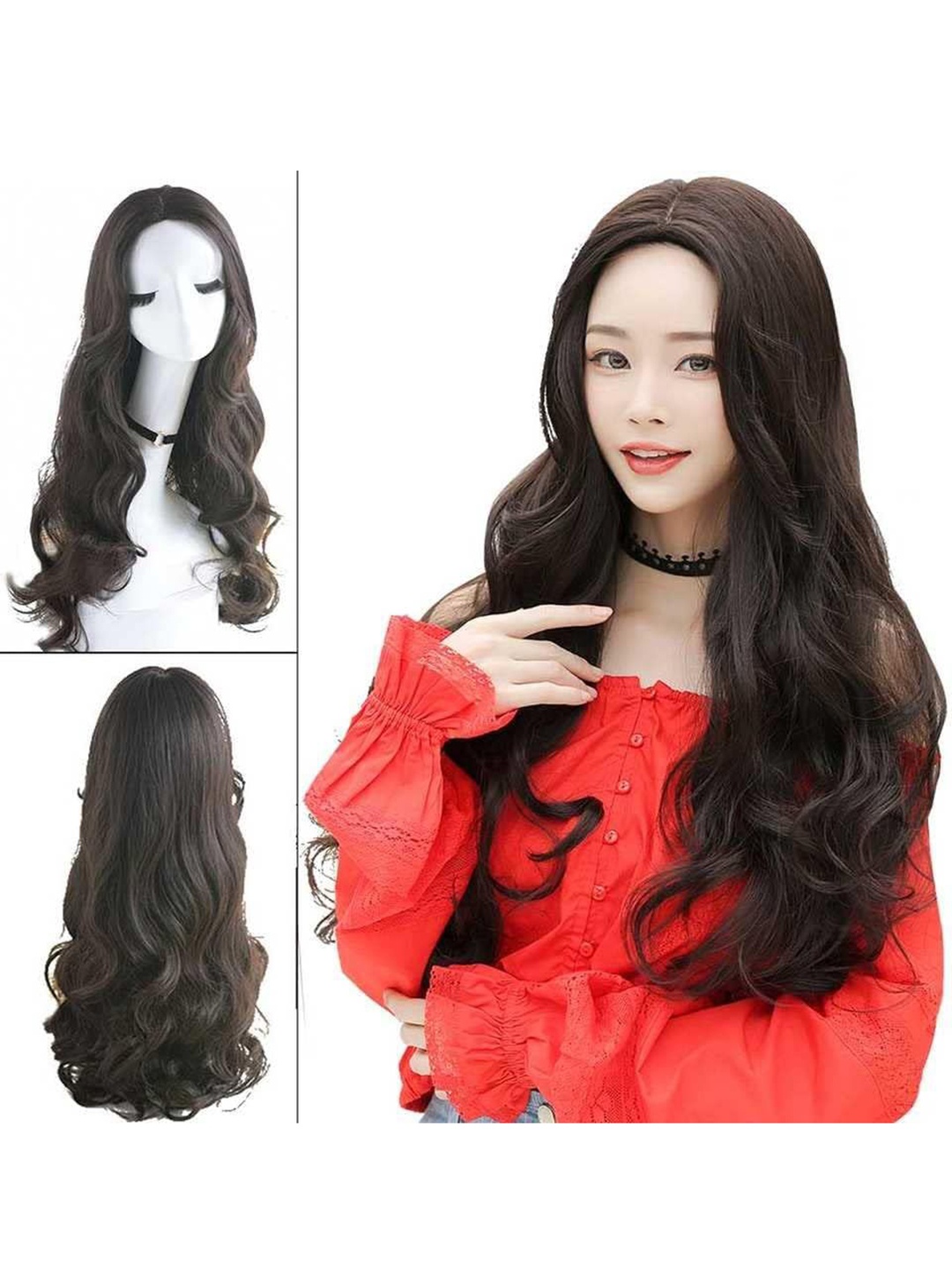 

D-Divine Clip In Scalp Topper Wavy Hair Extension - Brown