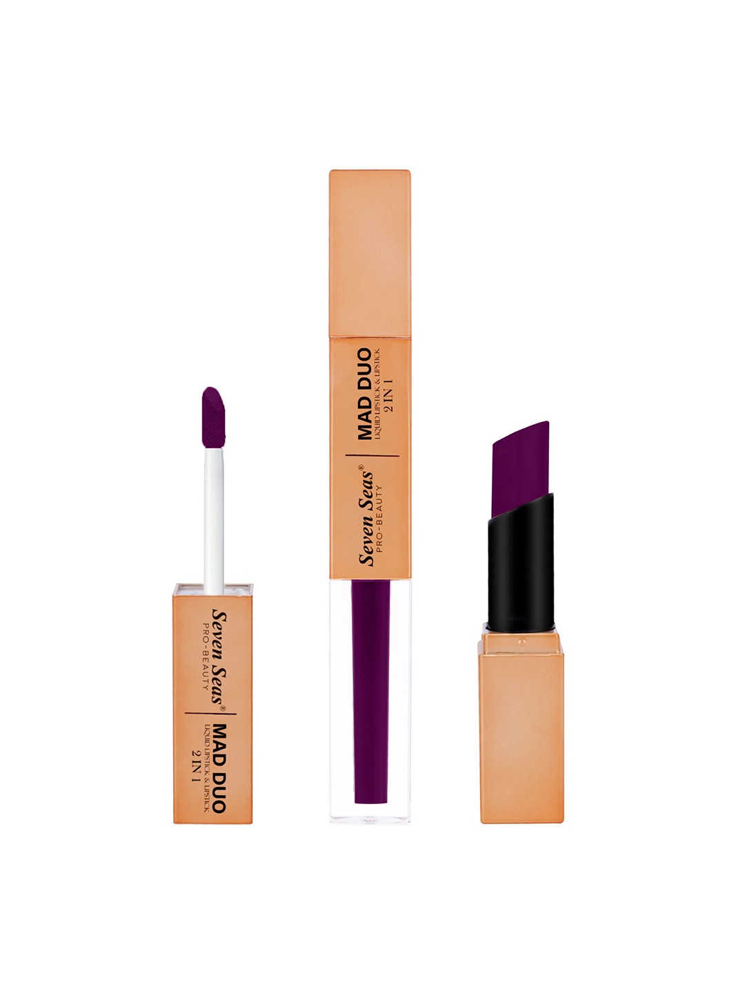 

Seven Seas Mad Duo 2 in 1 Matte & Liquid Lipstick - 7 g - Plum - 327, Na