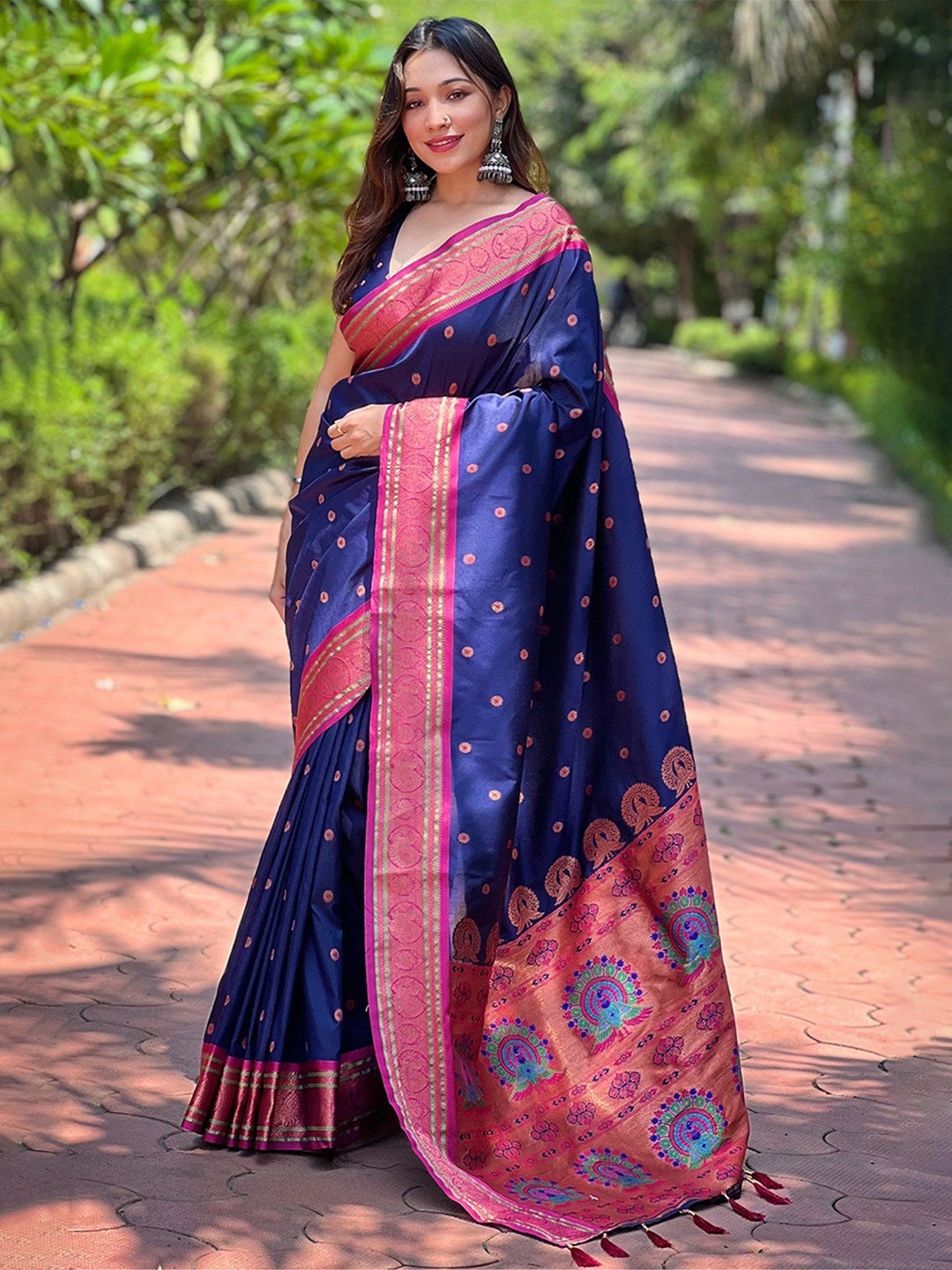 

MySilkLove Woven Design Zari Paithani Saree, Blue
