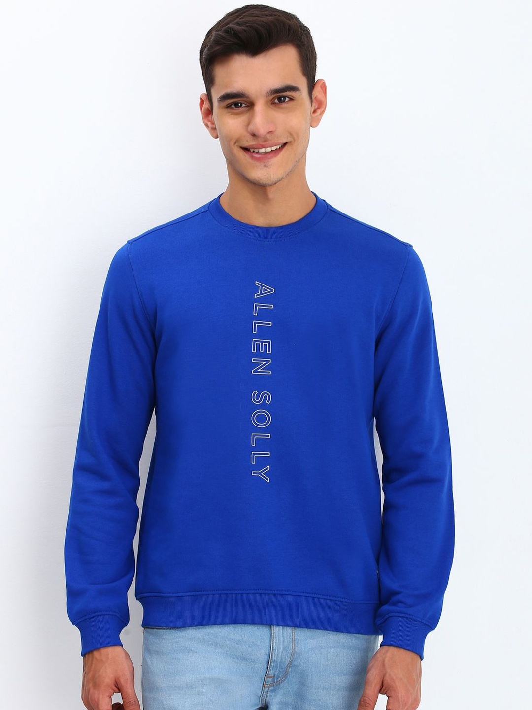 

Allen Solly Men Typography Printed Round Neck Cotton Pullover Sweatshirt, Blue