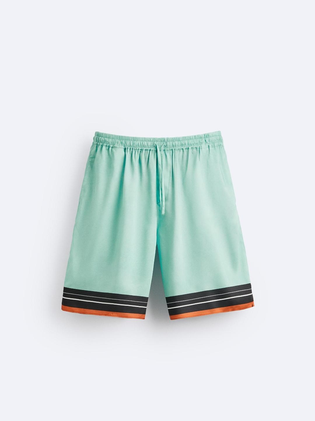 

ZARA Men Turquoise Blue Shorts