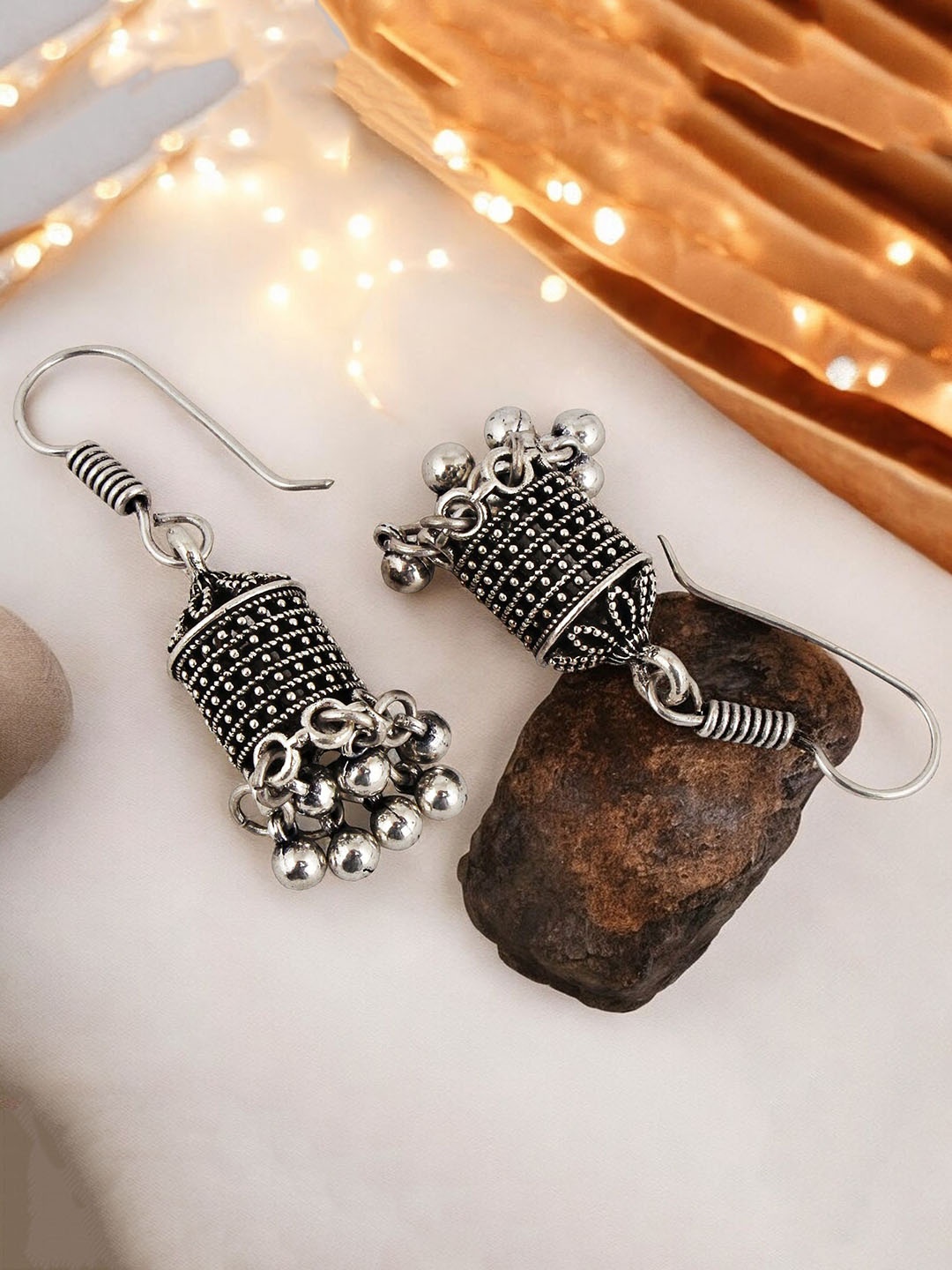 

LUCKY JEWELLERY Jhumkas Earrings, Silver