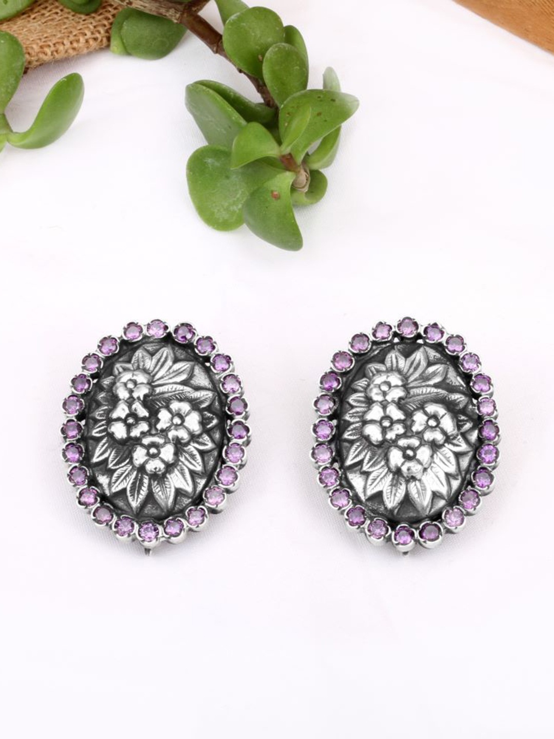 

SANGEETA BOOCHRA Circular Shape Oxidised Studs, Silver