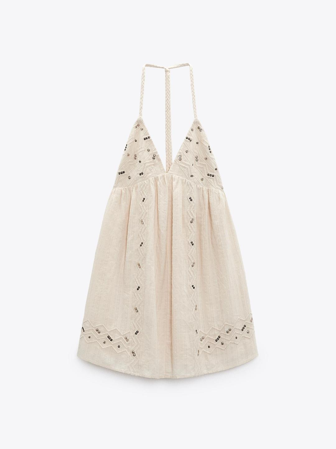 

ZARA Women Beige Dress