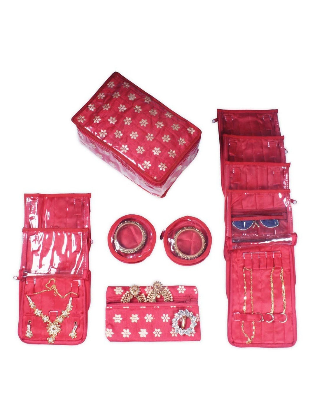 

prettykrafts Maroon & Gold Toned Reusable Multi-Utility Organisers