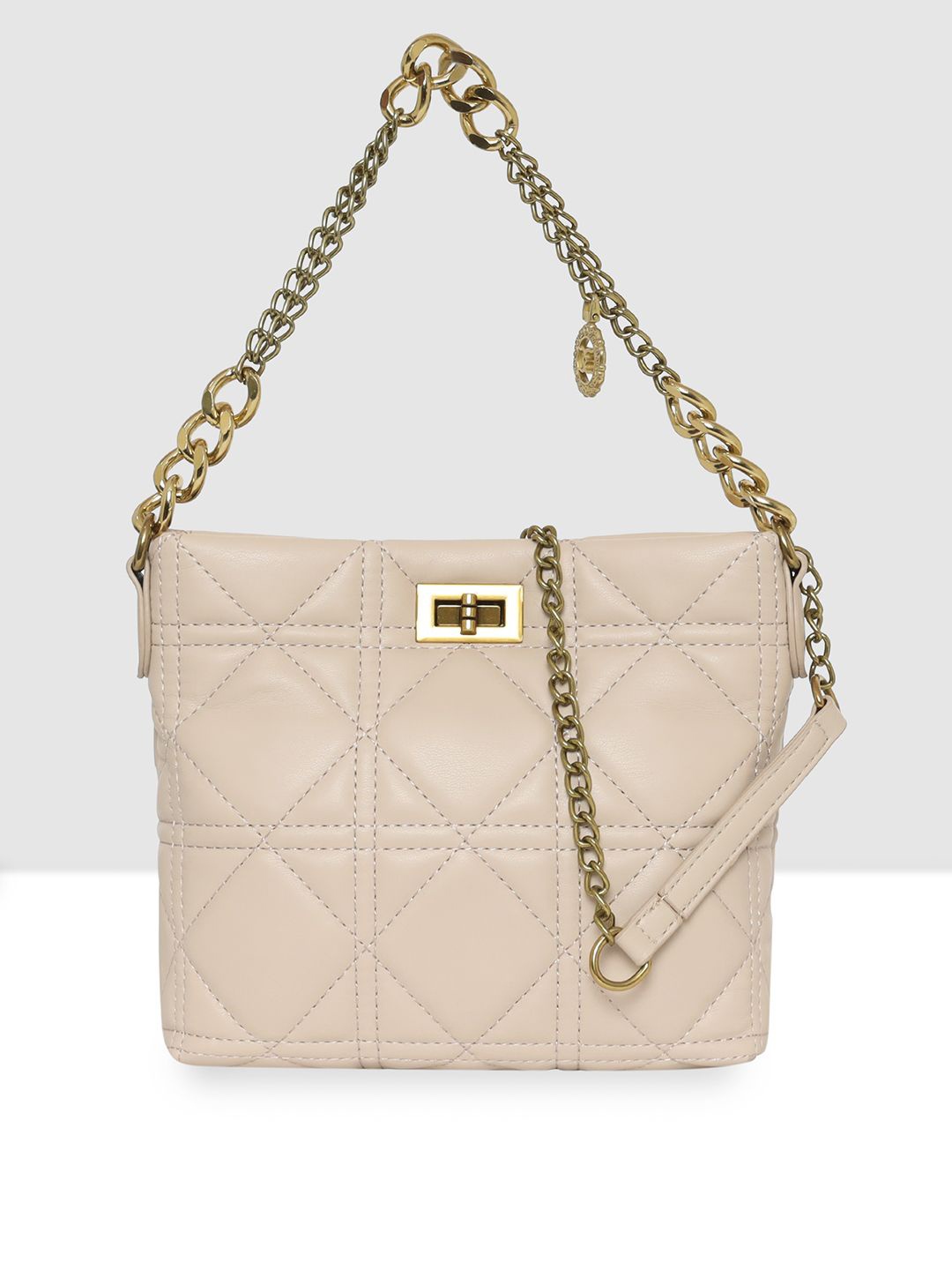 

ESBEDA Women Textured Swagger Sling Bag, Cream