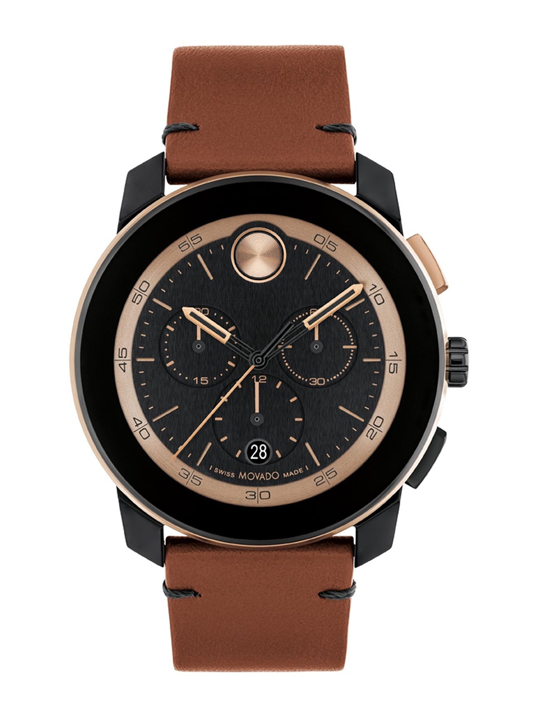 

MOVADO Men Dial & Leather Straps Analogue Watch 3601115, Black
