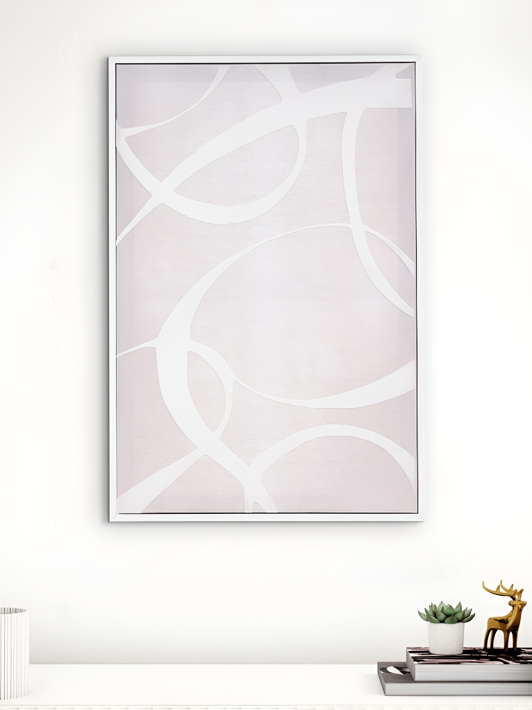 

Home Centre Artistry White Abstract Printed Wwooden Wall Photo Frame