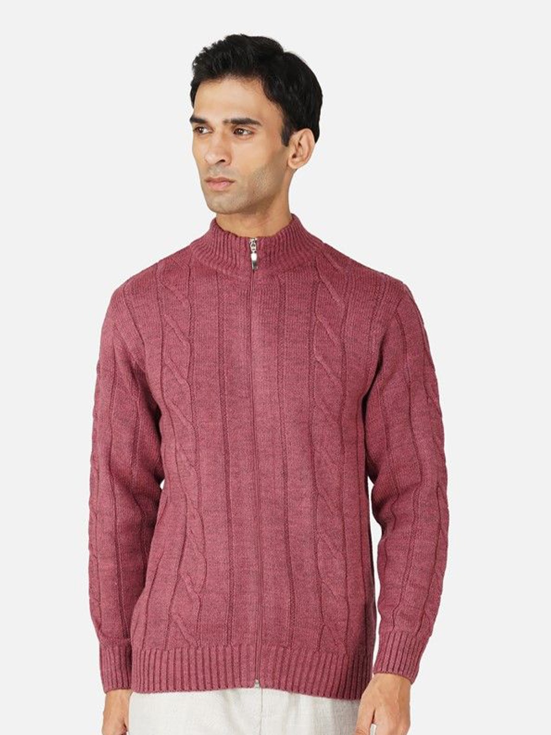 

JoE Hazel Men Self Design Turtle Neck Casual Sweaters, Burgundy
