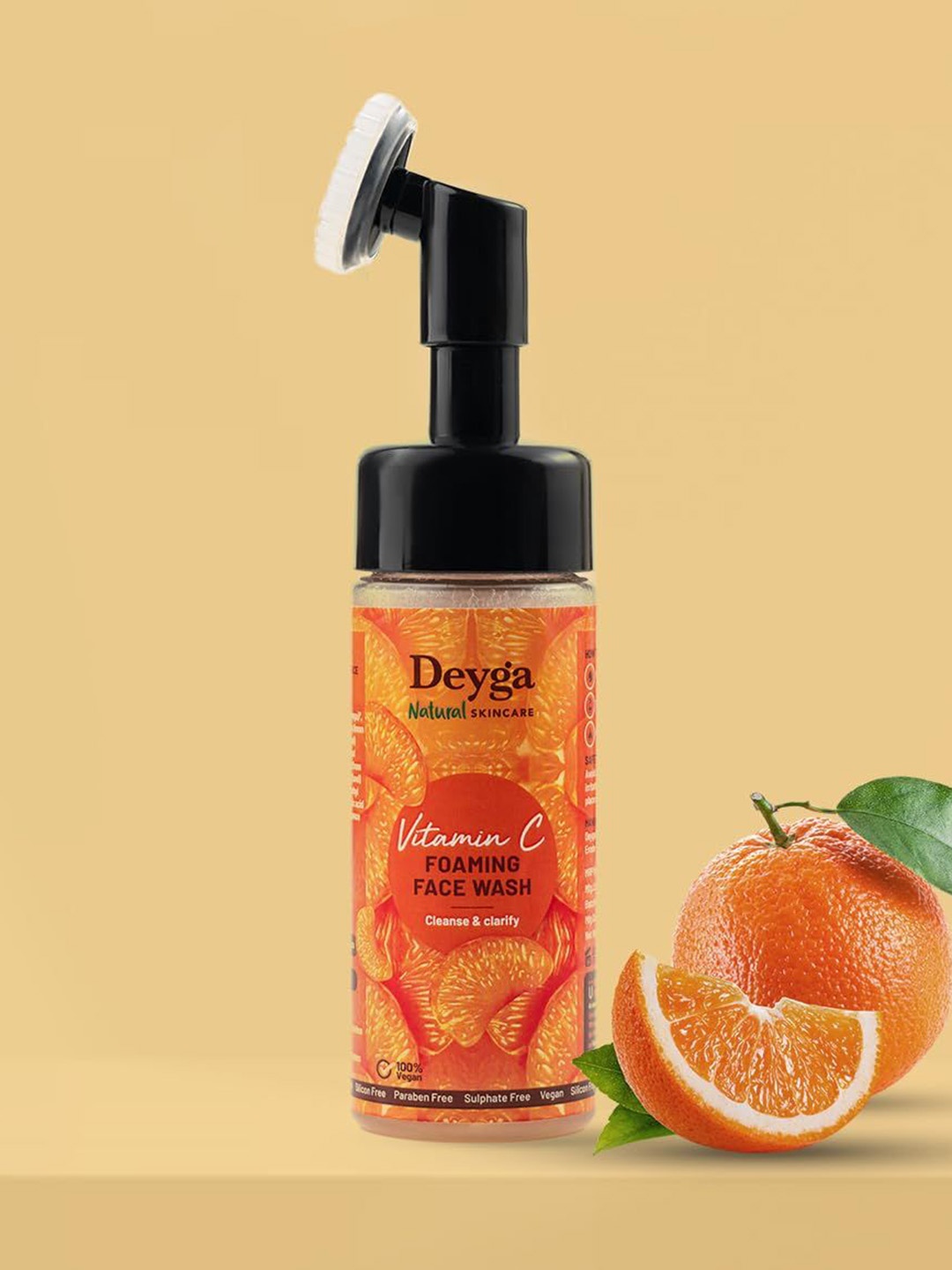 

Deyga Organics Vitamin C Cleanse & Clarify Foaming Face Wash - 150 ml, Orange