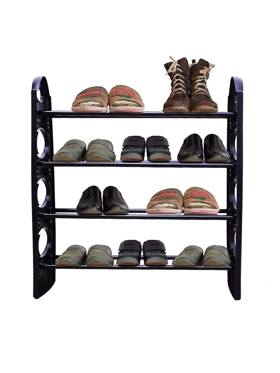 

prettykrafts Black 4 Tier Shoe Rack