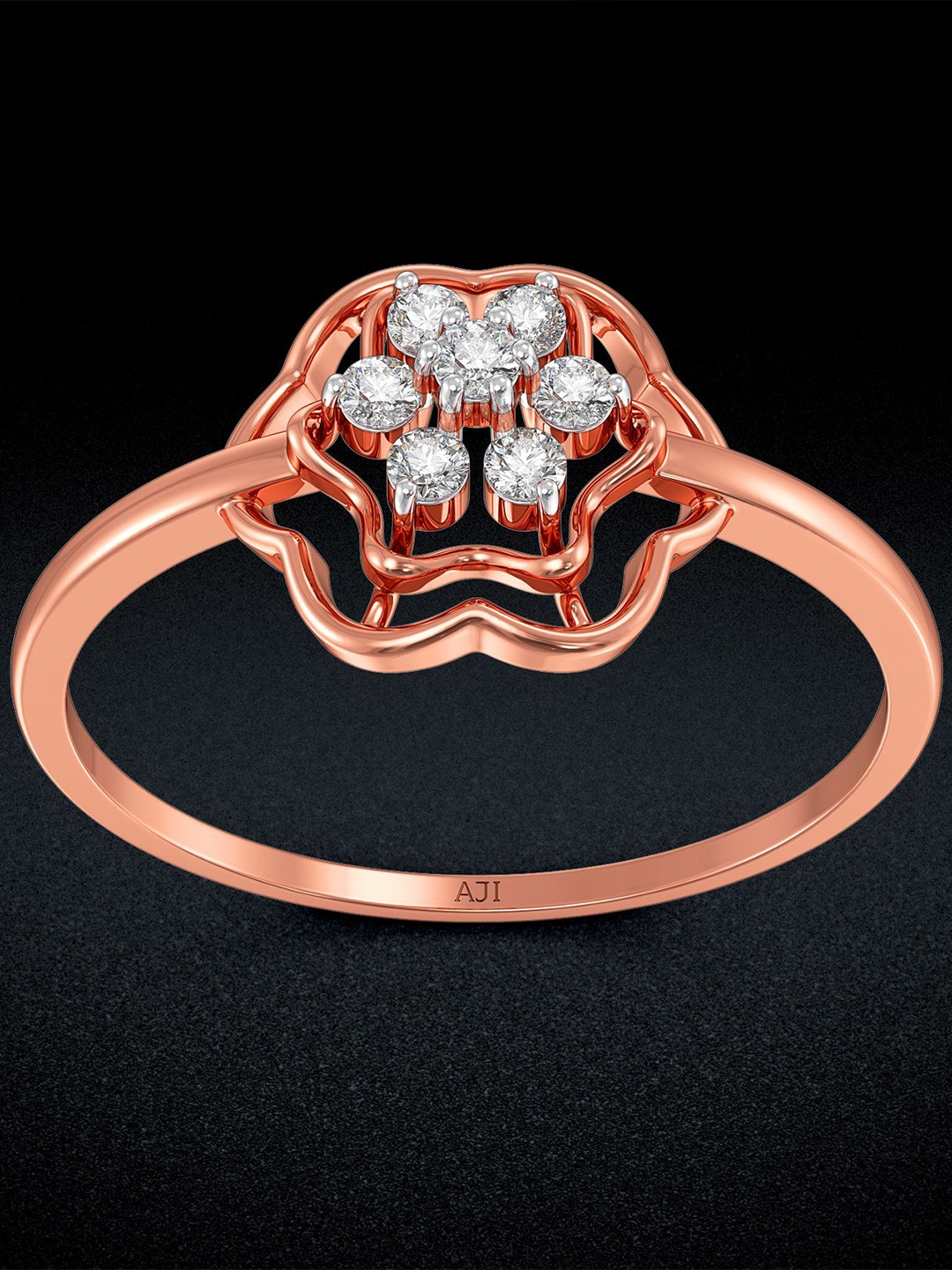 

Joyalukkas Women 18KT Finger Ring Diamond, Rose gold