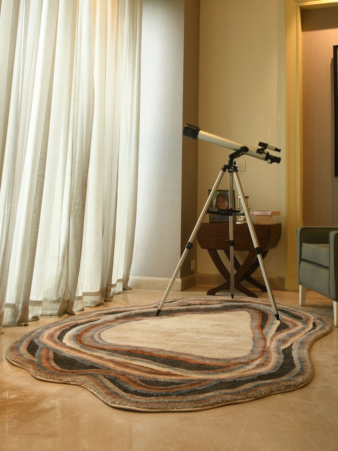 

OBSESSIONS Red & Blue Abstract Printed Anti-Skid Carpet