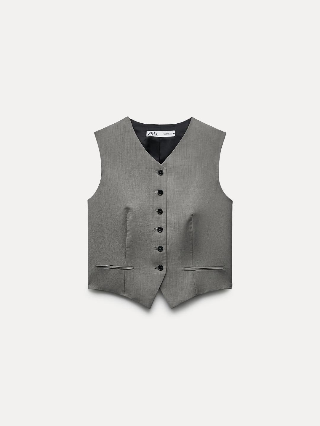 

ZARA Women Grey Waistcoat