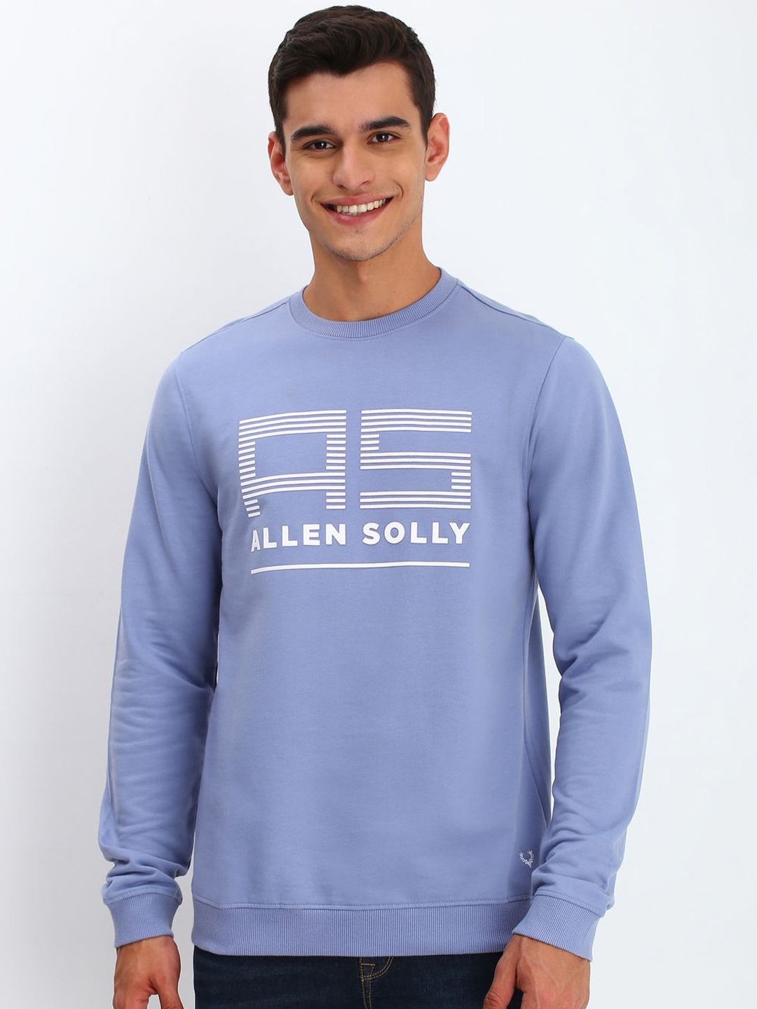 

Allen Solly Men Typography Printed Round Neck Cotton Pullover Sweatshirt, Blue