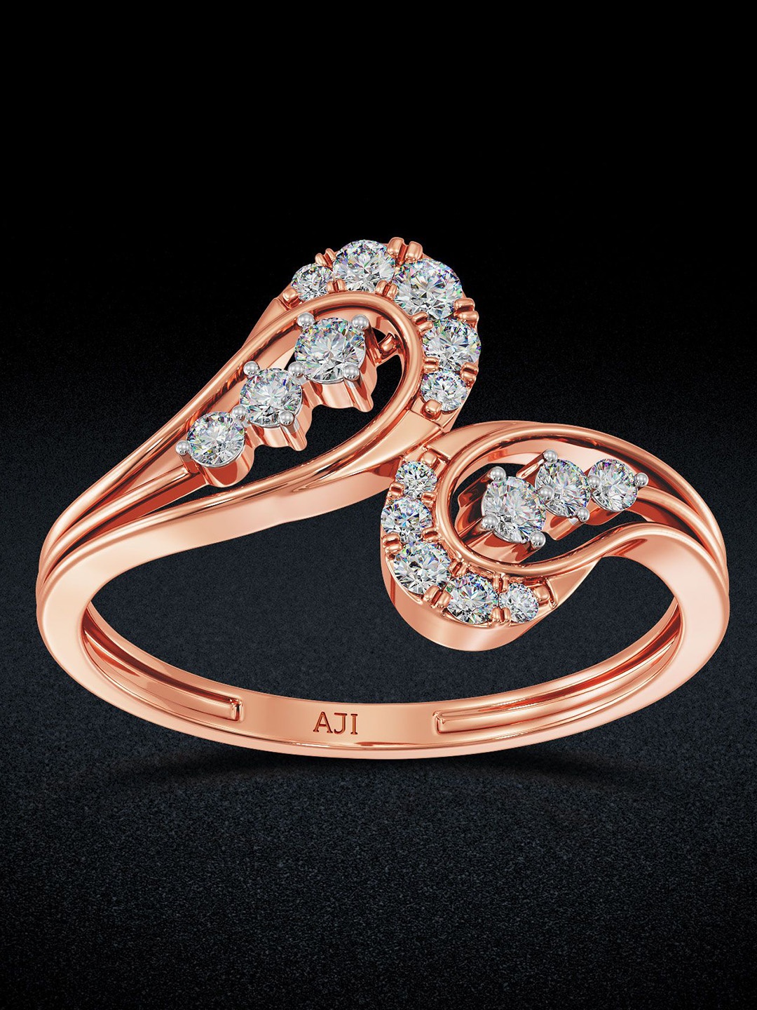 

Joyalukkas 18KT Finger Women Ring Diamond, Rose gold