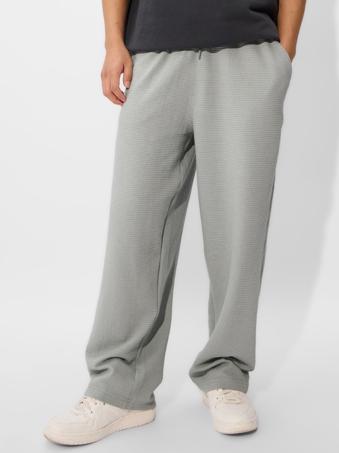 

The Souled Store Men Mid-Rise Track Pant, Grey