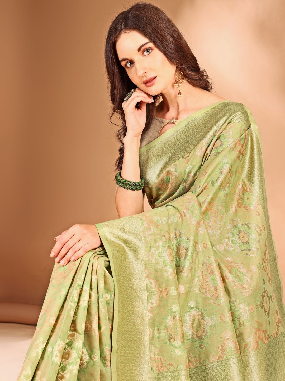 

Anouk Woven Design Zari Saree, Green