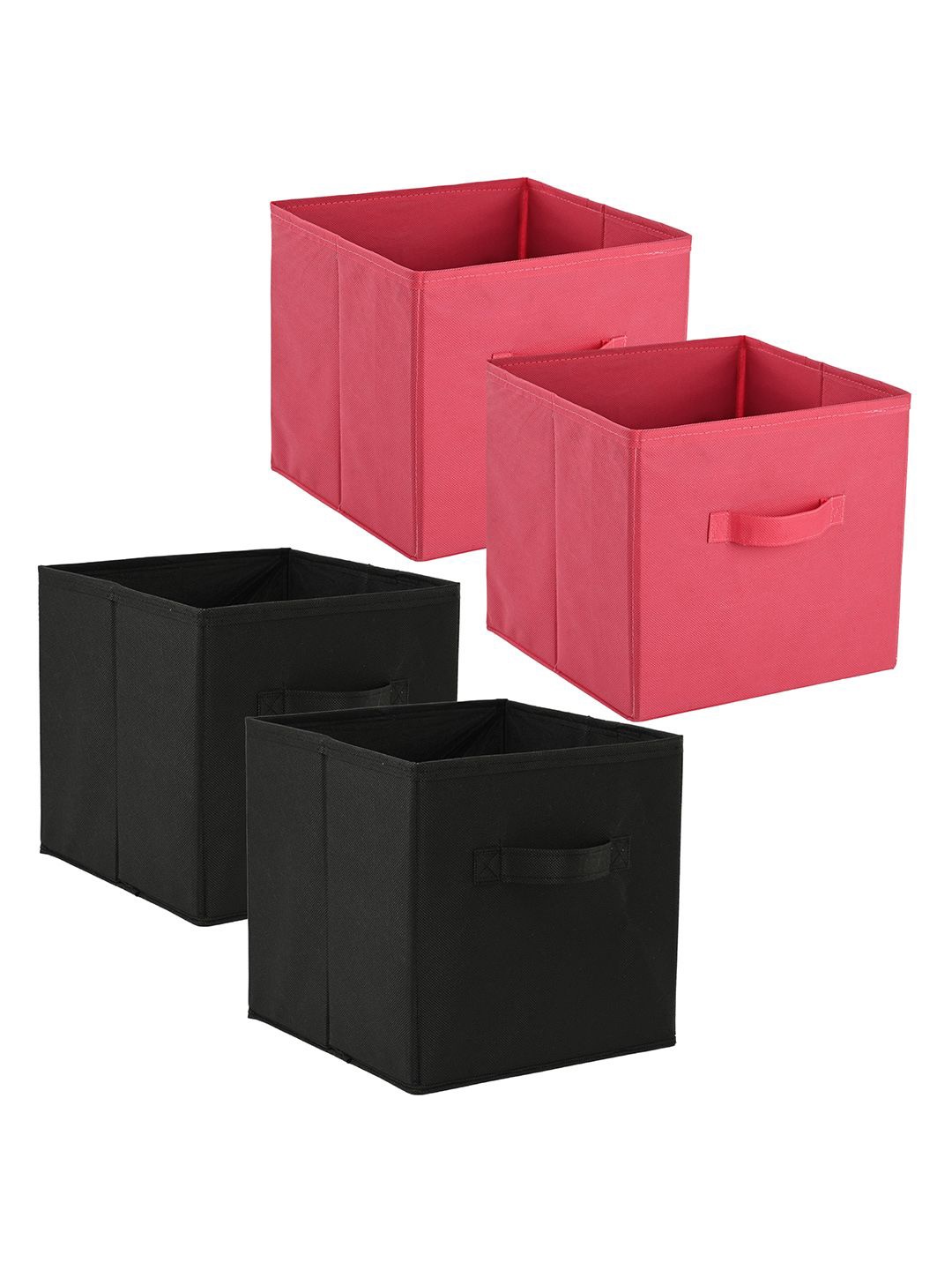 

Kuber Industries Pink & Black 4 Pieces Multi-Utility Organisers