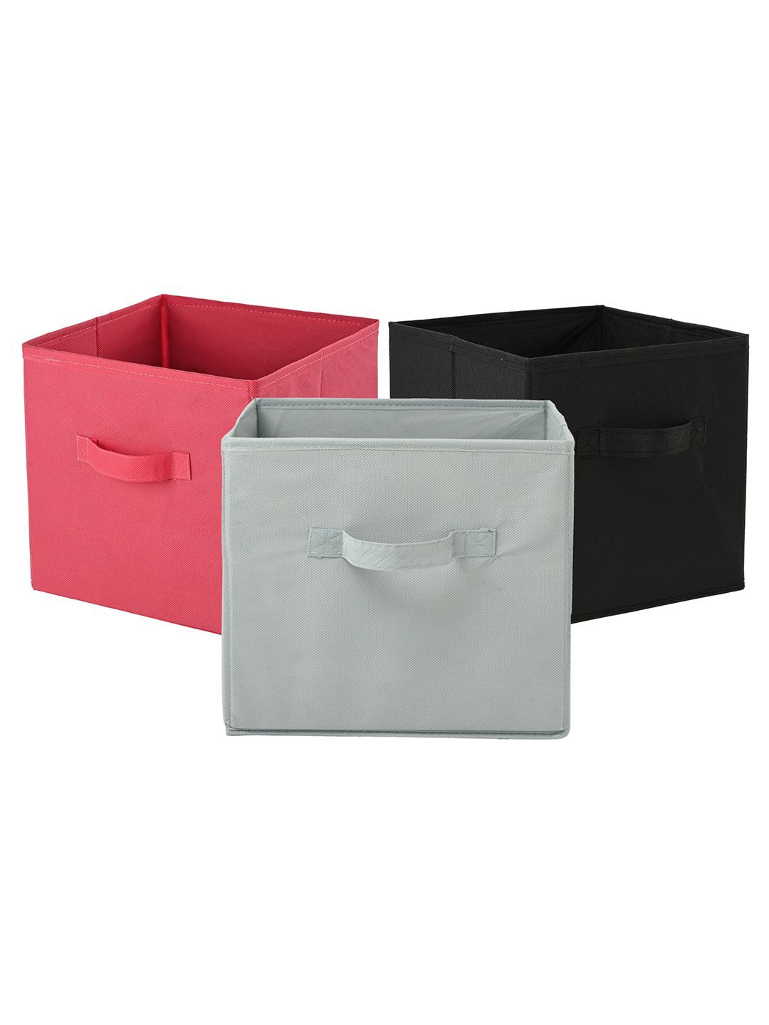 

Kuber Industries Pink & Black 3 Pieces Multi-Utility Organisers