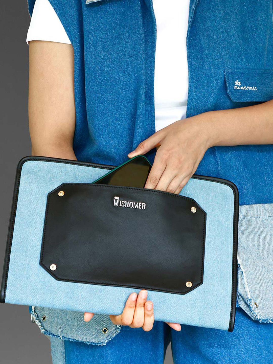 

the Misnomer Unisex Leather Laptop Sleeve Up to 14 inch, Blue