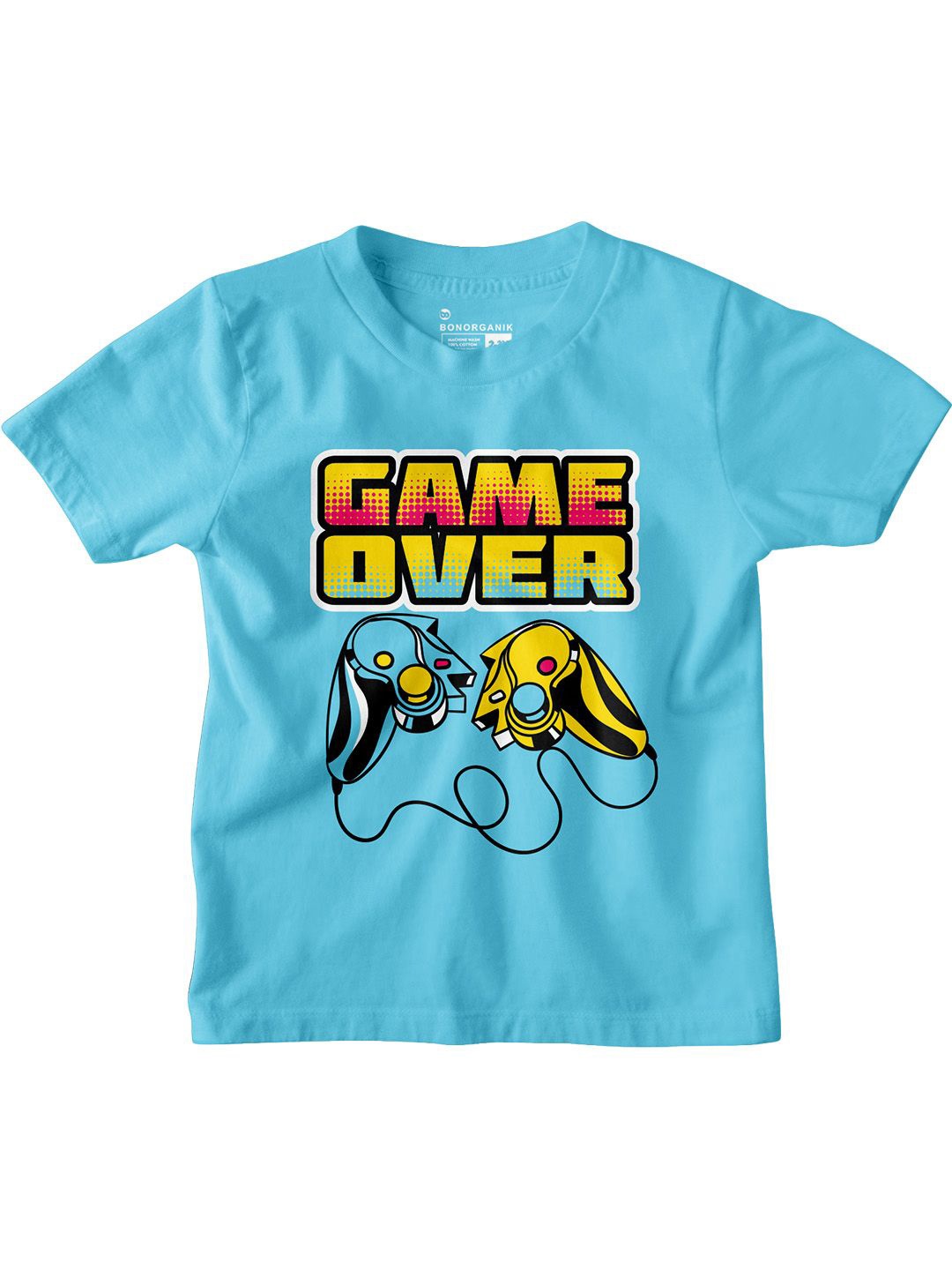 

BonOrganik Boys Typography Printed Round Neck Cotton T-shirt, Blue