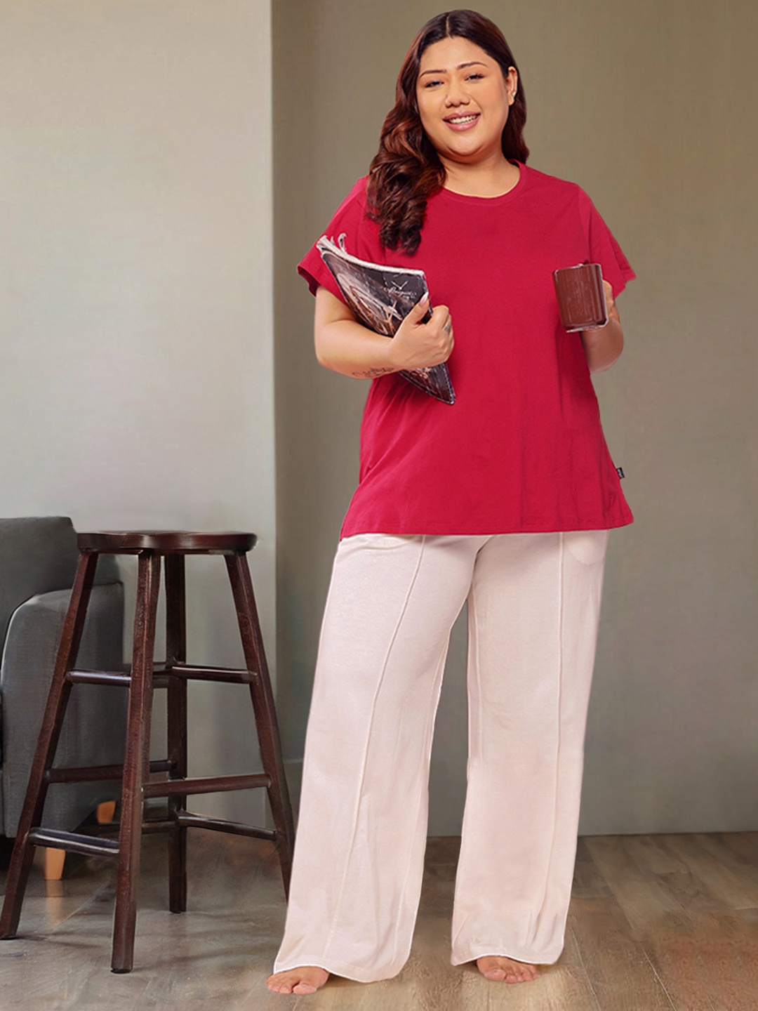 

Sztori Plus Size Lounge T-shirt, Red