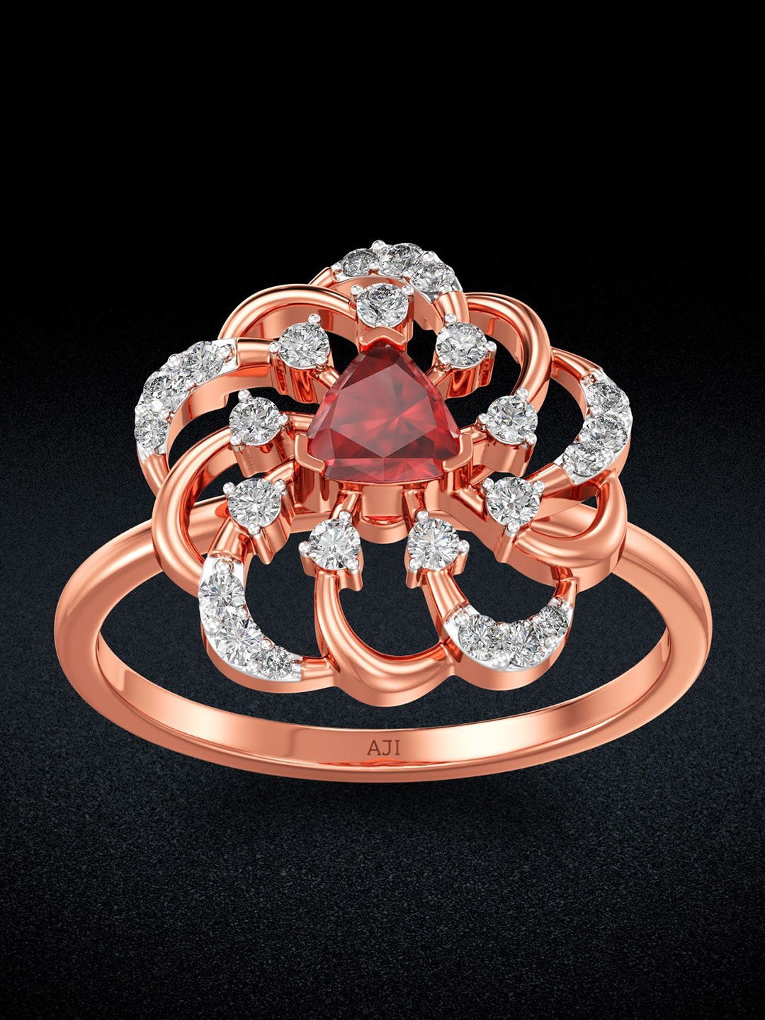 

Joyalukkas Women 18KT Finger Ring Diamond, Rose gold