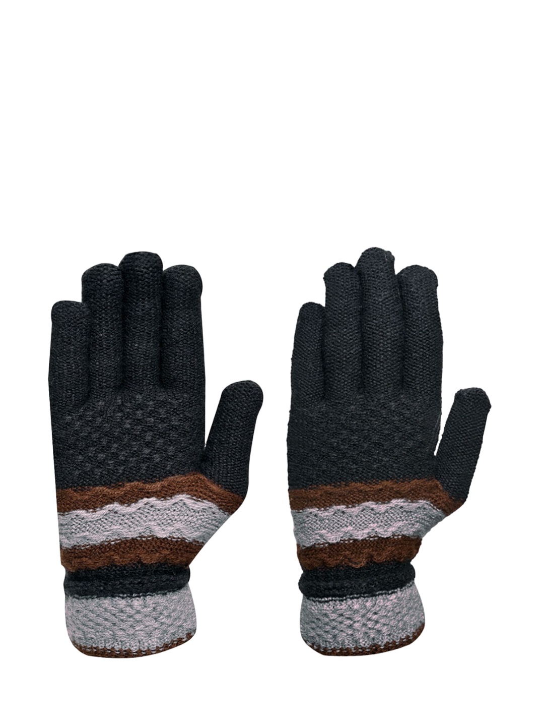 

LOOM LEGACY Men Patterned Acrylic Winter Gloves, Black