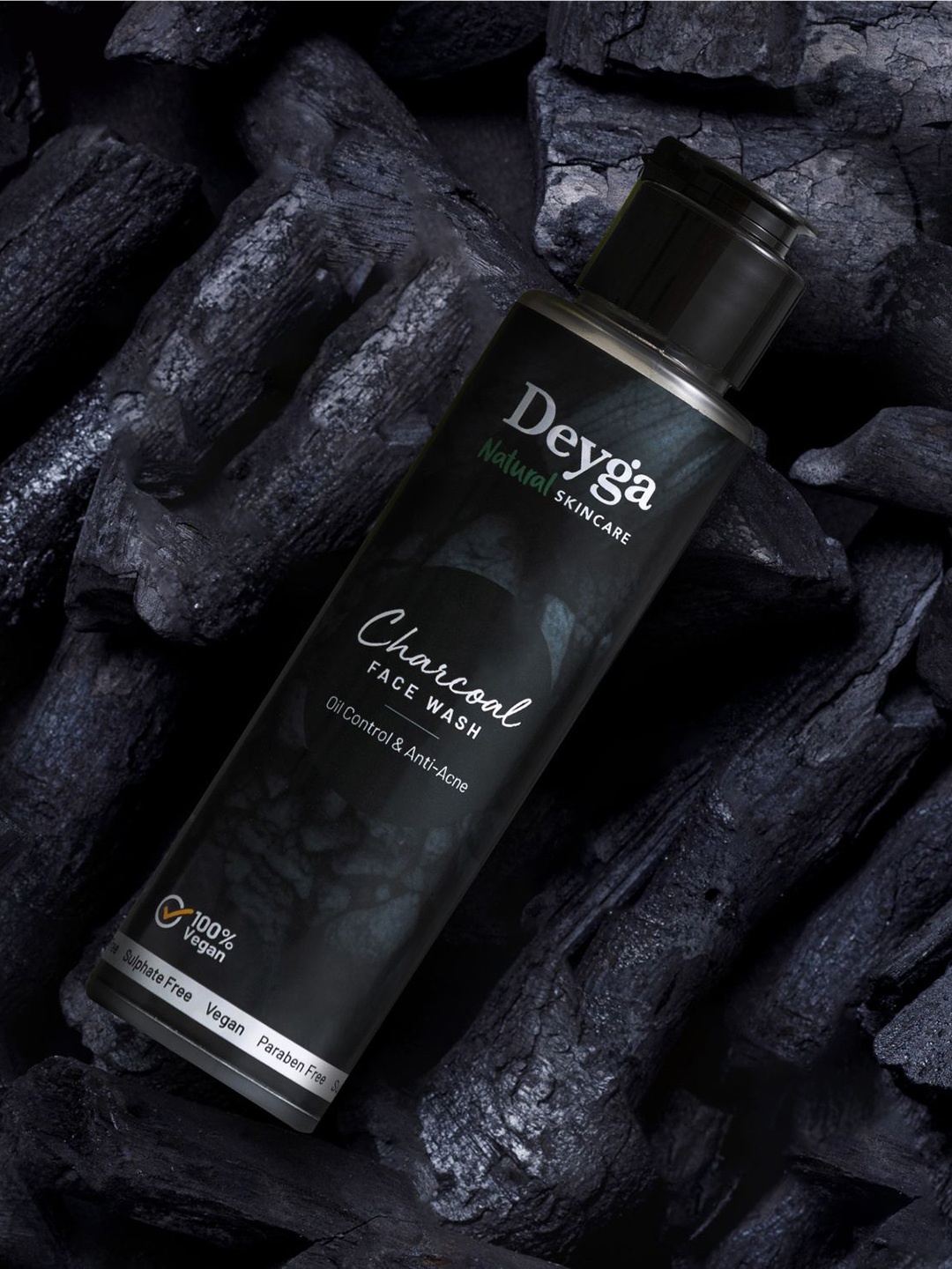 

Deyga Organics Charcoal Face Wash for Oil Control & Anti Acne - 100 ml, Black