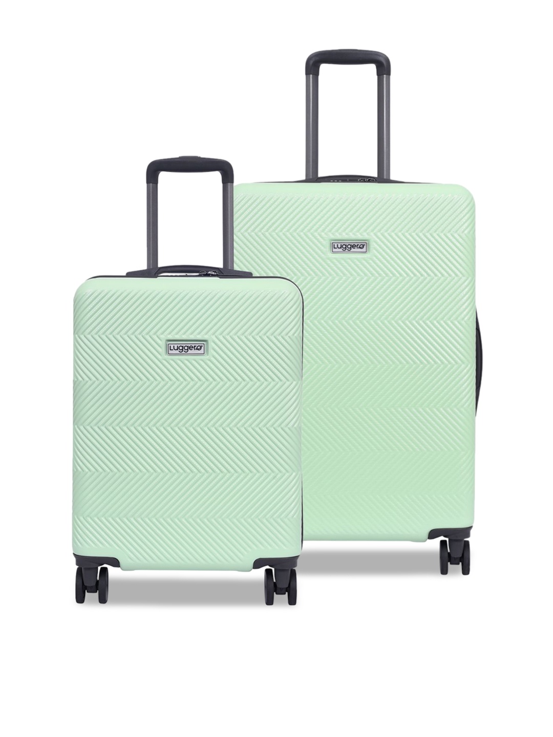 

Luggero Unisex ASTRO Set Of 2 Textured Hard Sided 360-Degree Rotation Trolley Bags, Green