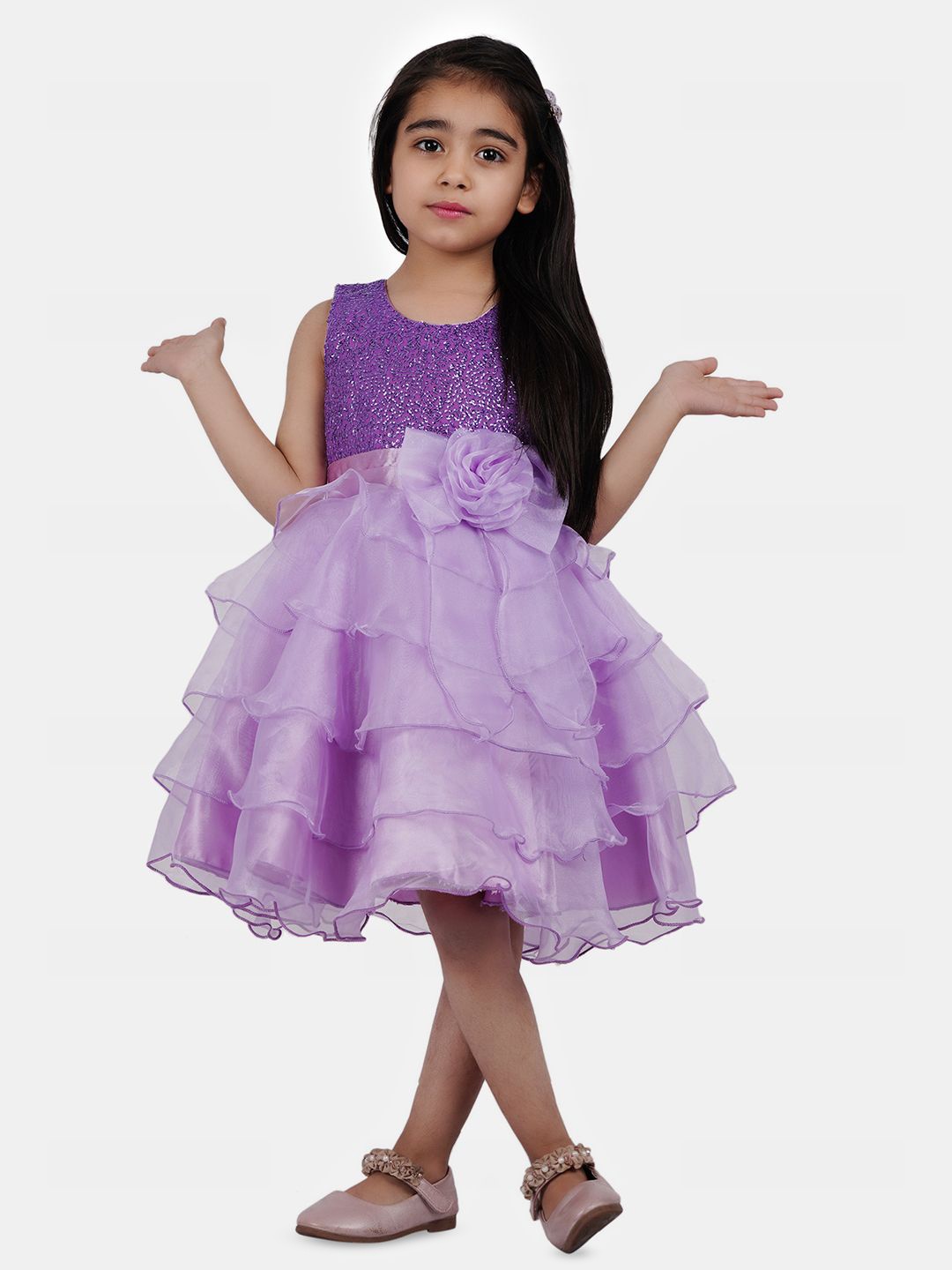 

Wish little Girls Net Fit and Flare Dress, Lavender