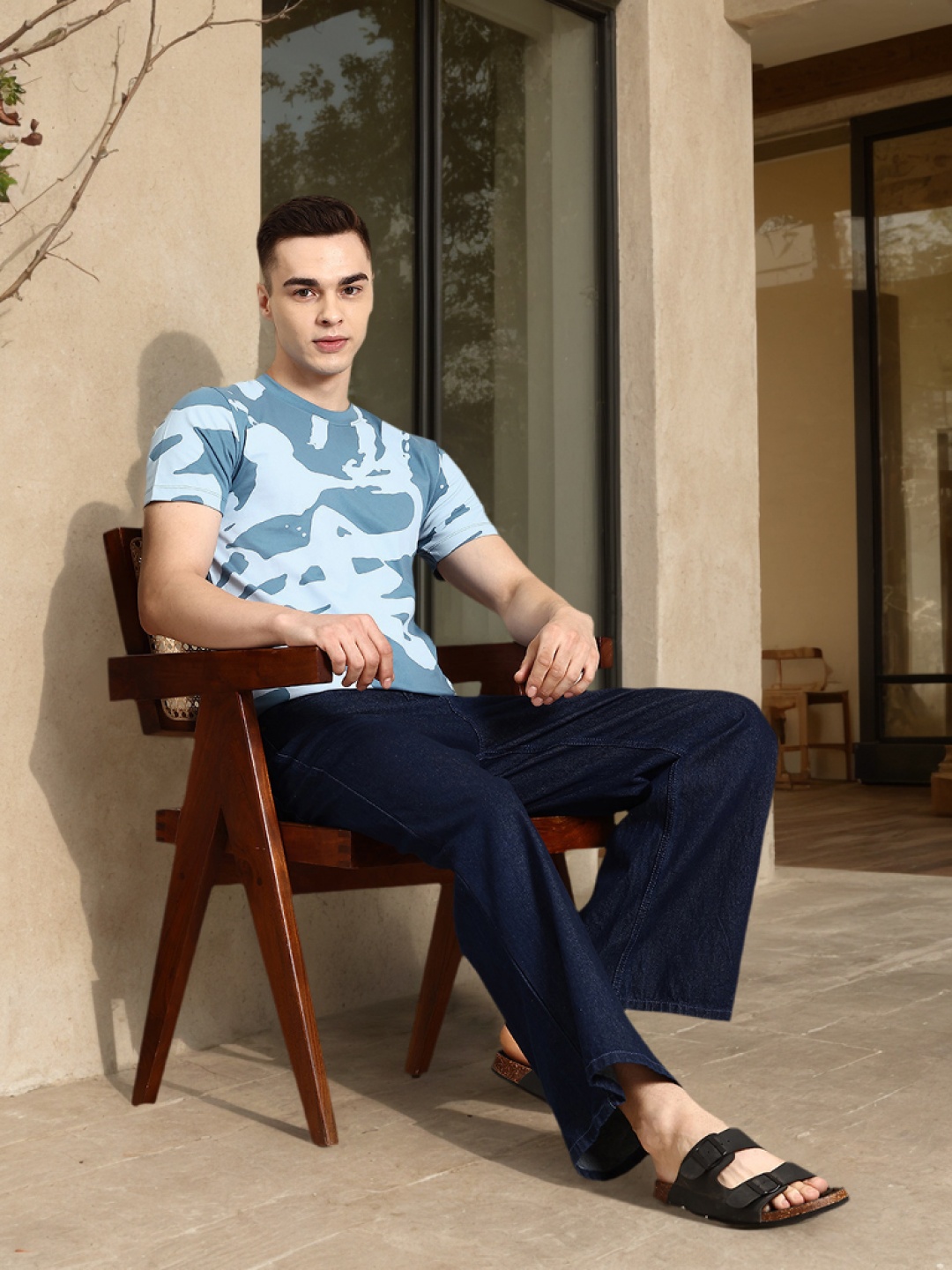 

Mast & Harbour Oversized Printed T-shirt, Blue