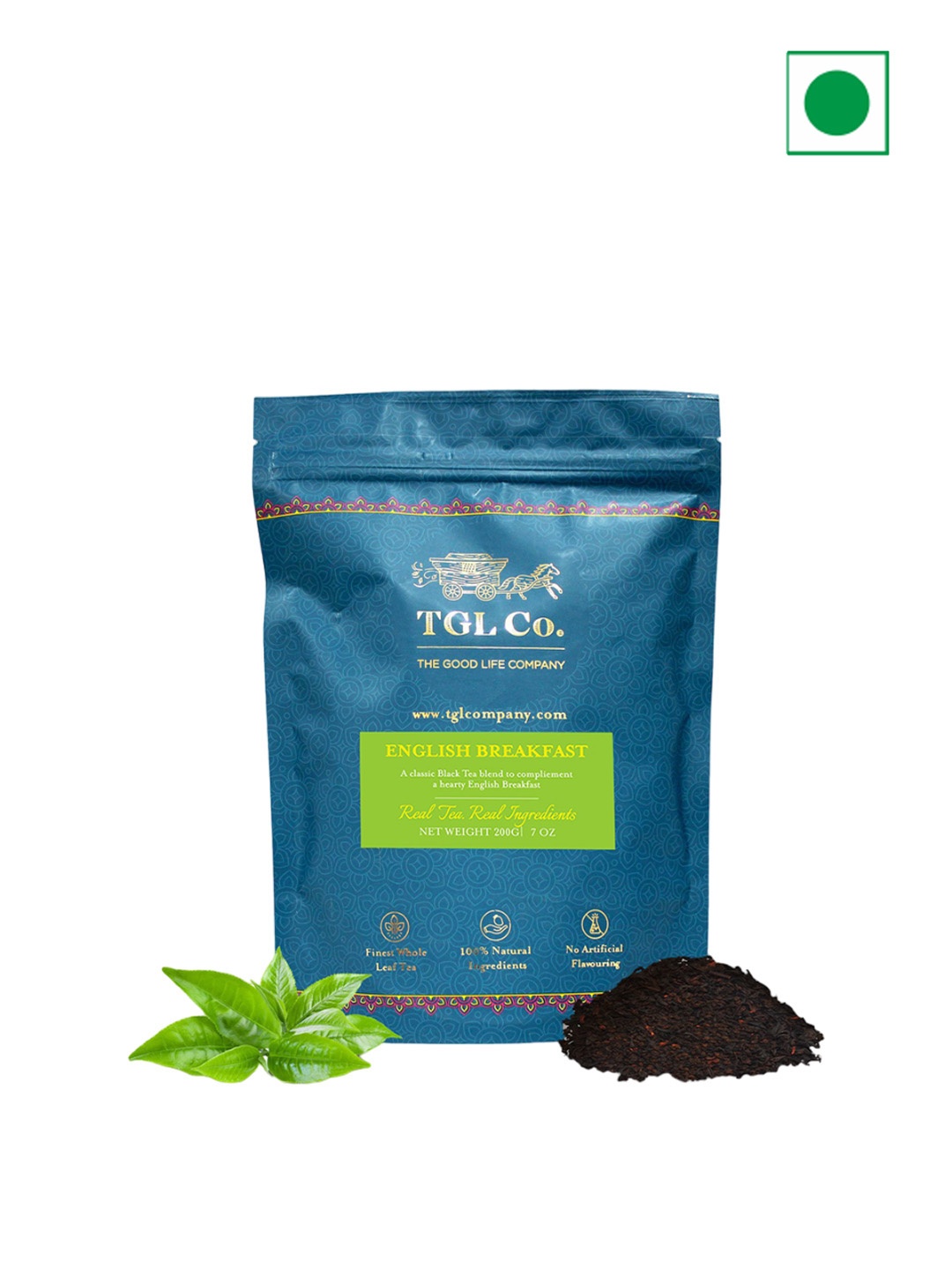 

TGL Co. English Breakfast Black Loose Herbal Tea Leaf -200G, Blue