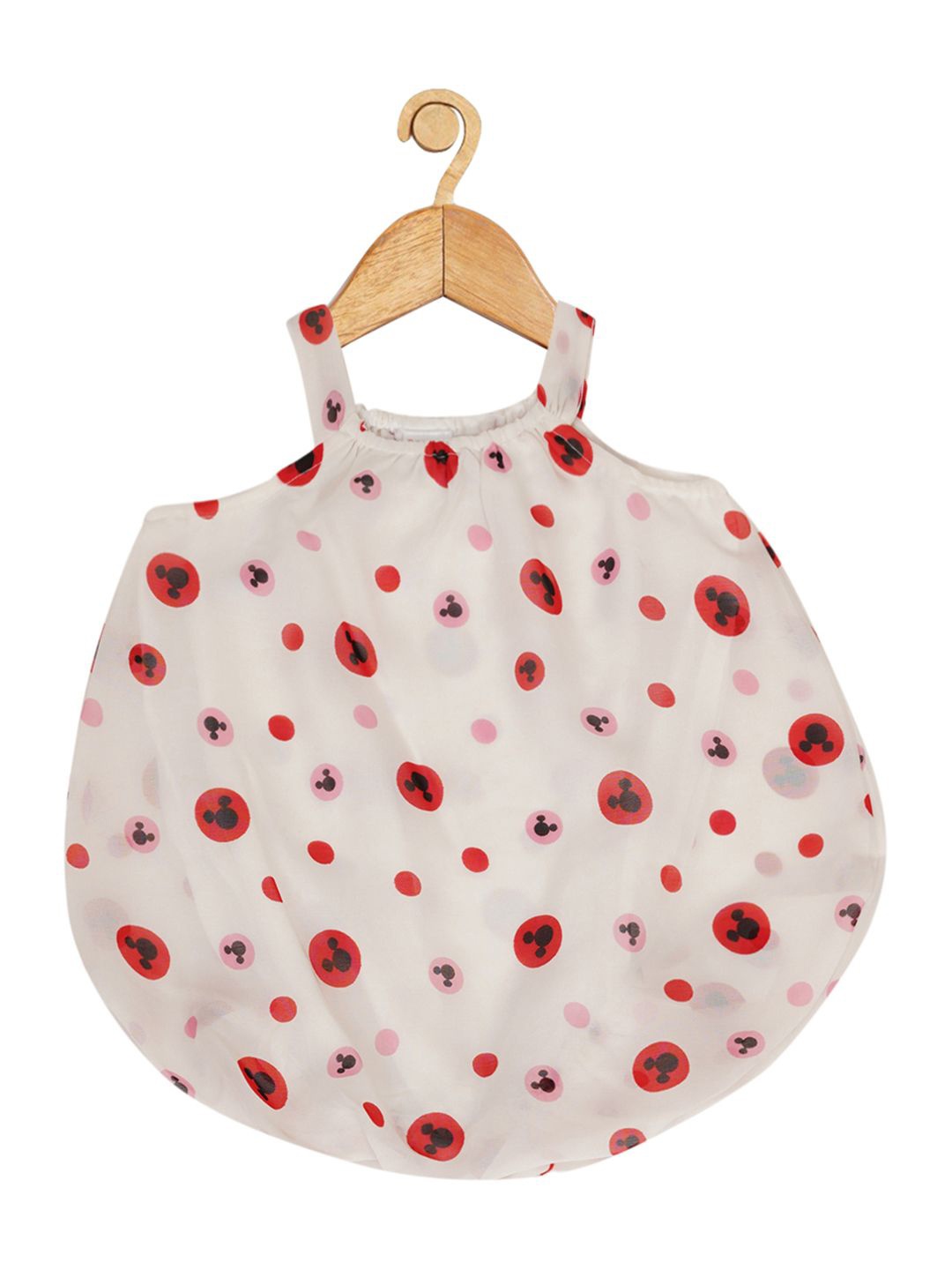

HERE&NOW Girls Polka Dot Print Balloon Dress, White