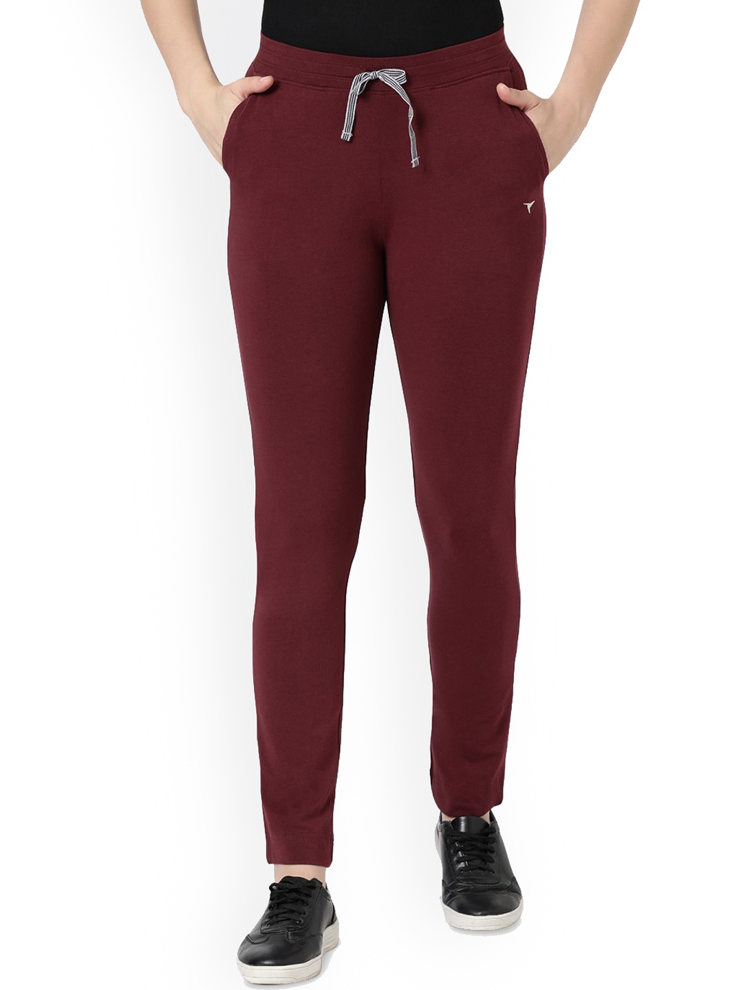 

BLOSSOM Women Slim-Fit Track Pants, Maroon