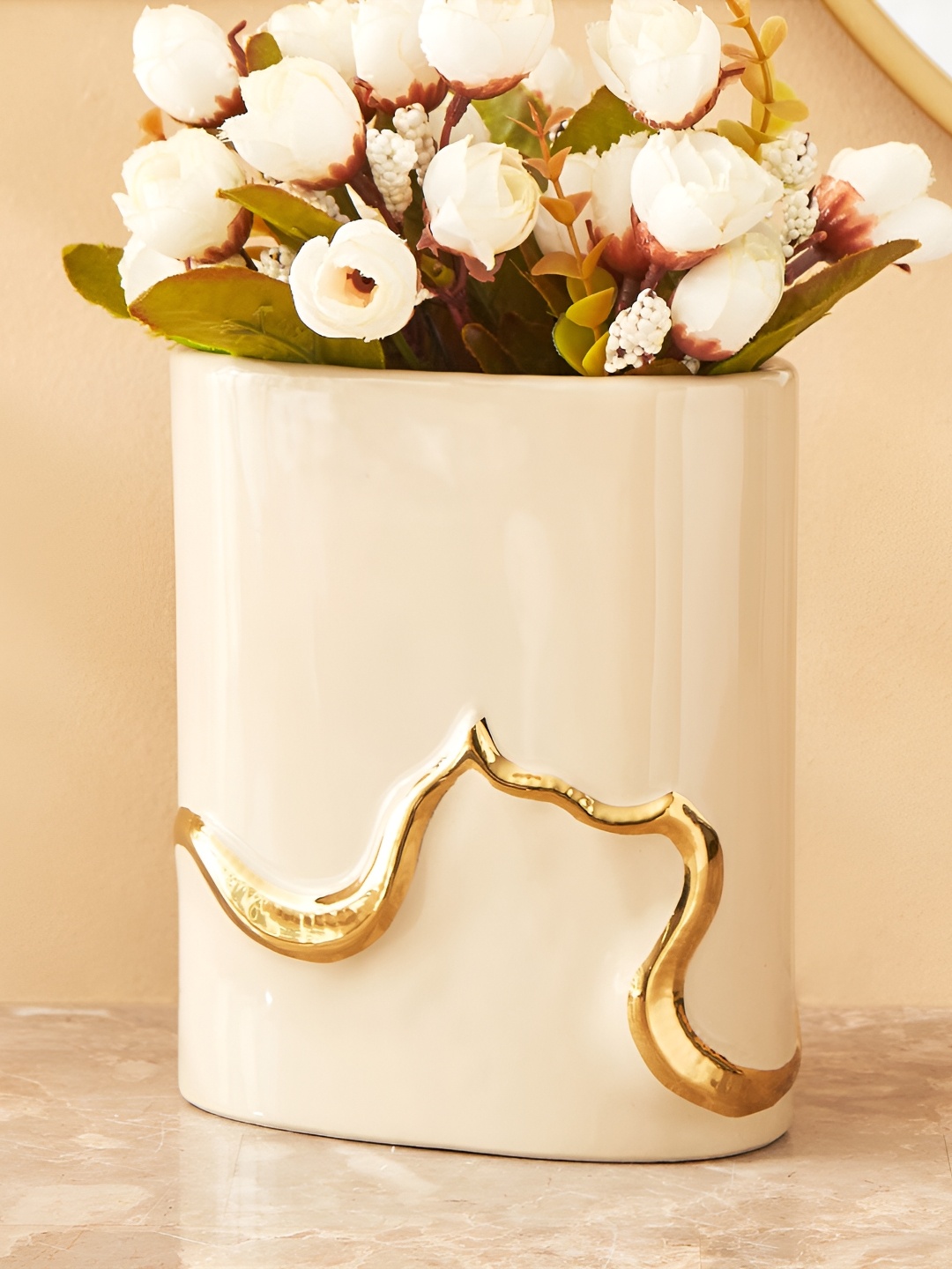 

Home Centre Eternity Viva Orla Beige & Yellow Textured Ceramic Planter