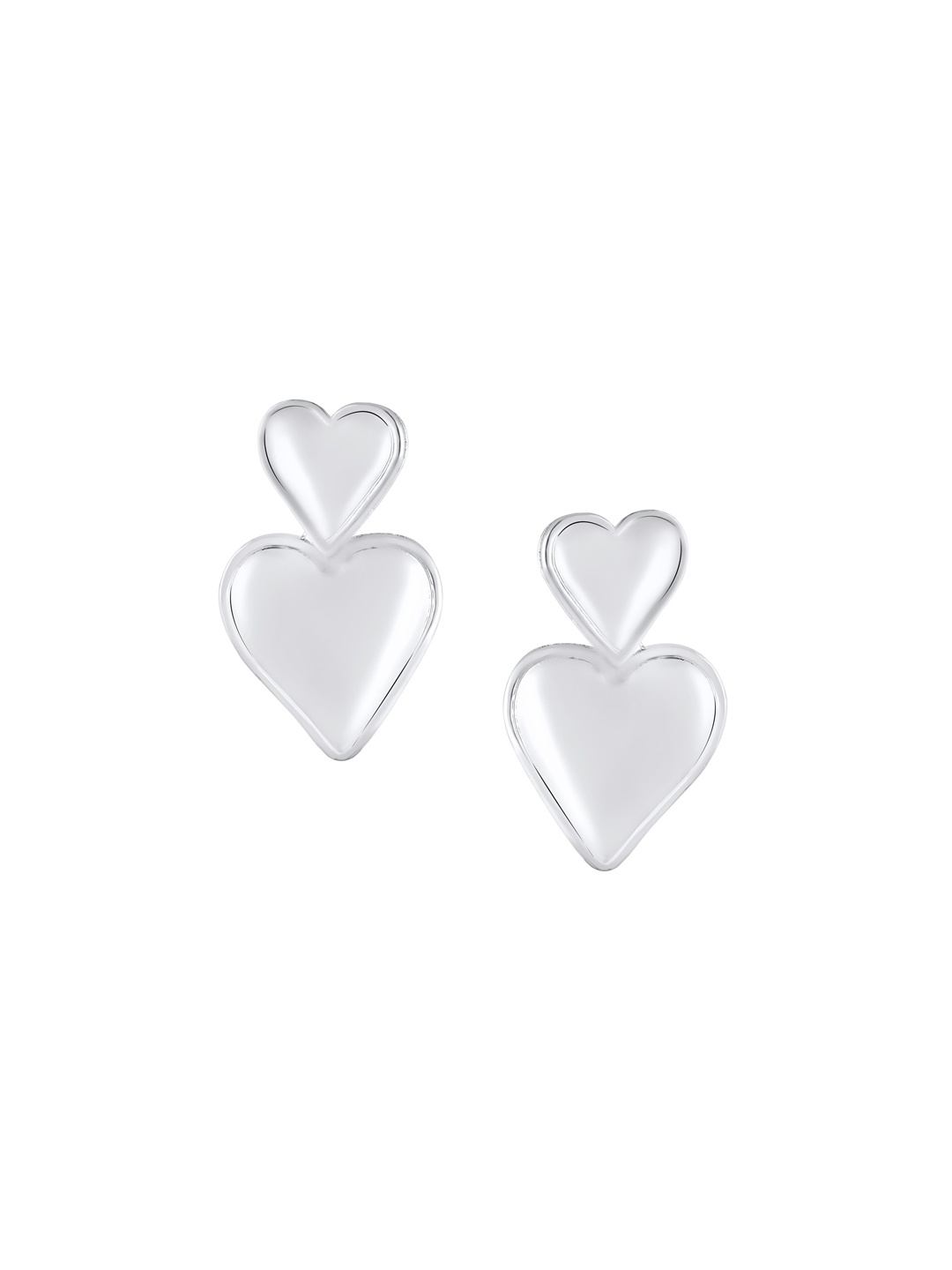 

Mahi Rhodium-Plated Heart Shaped Drop Earrings, Silver