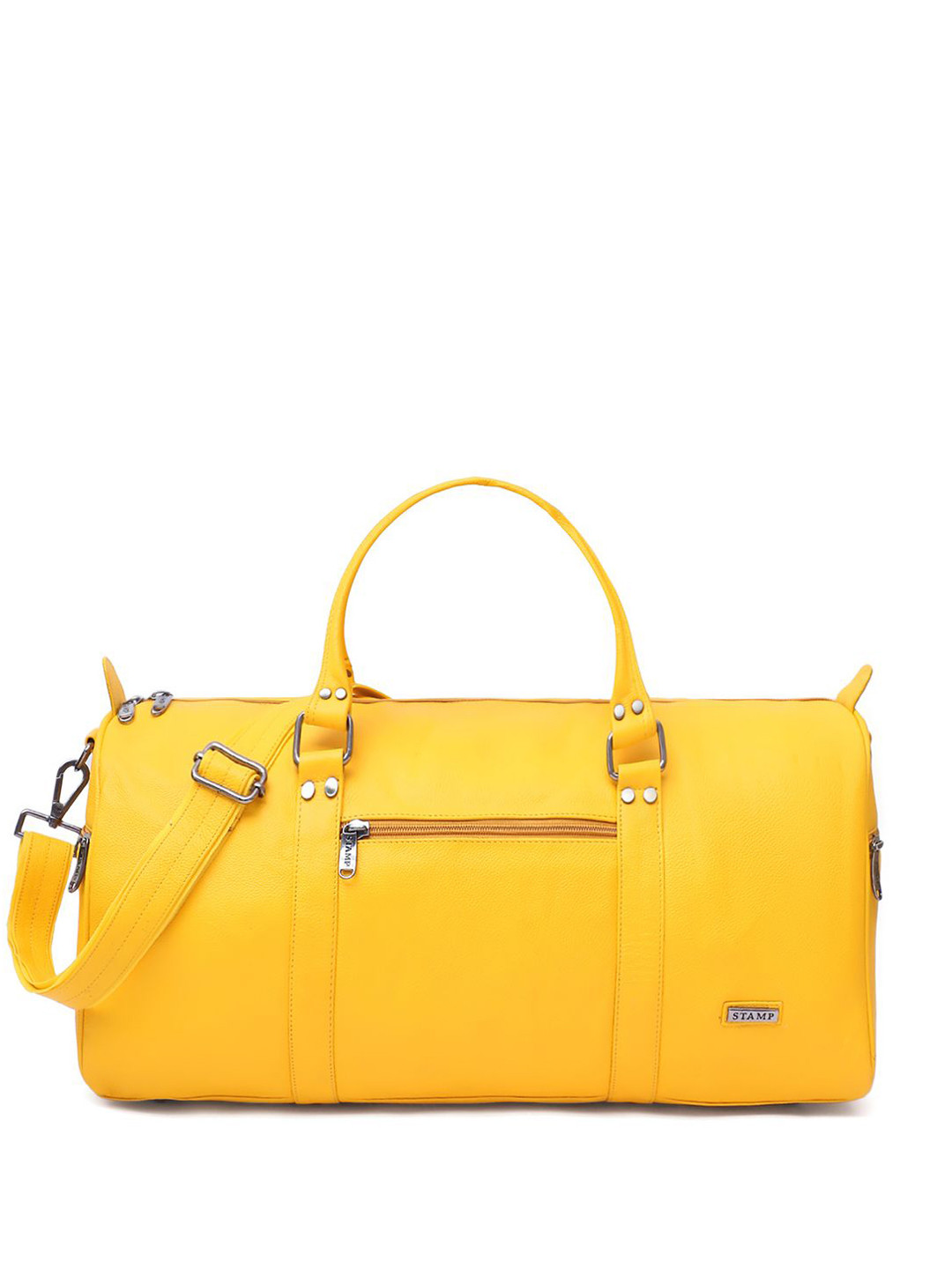 

Stamp Unisex Solid Swagger Leather Handheld Bag, Yellow